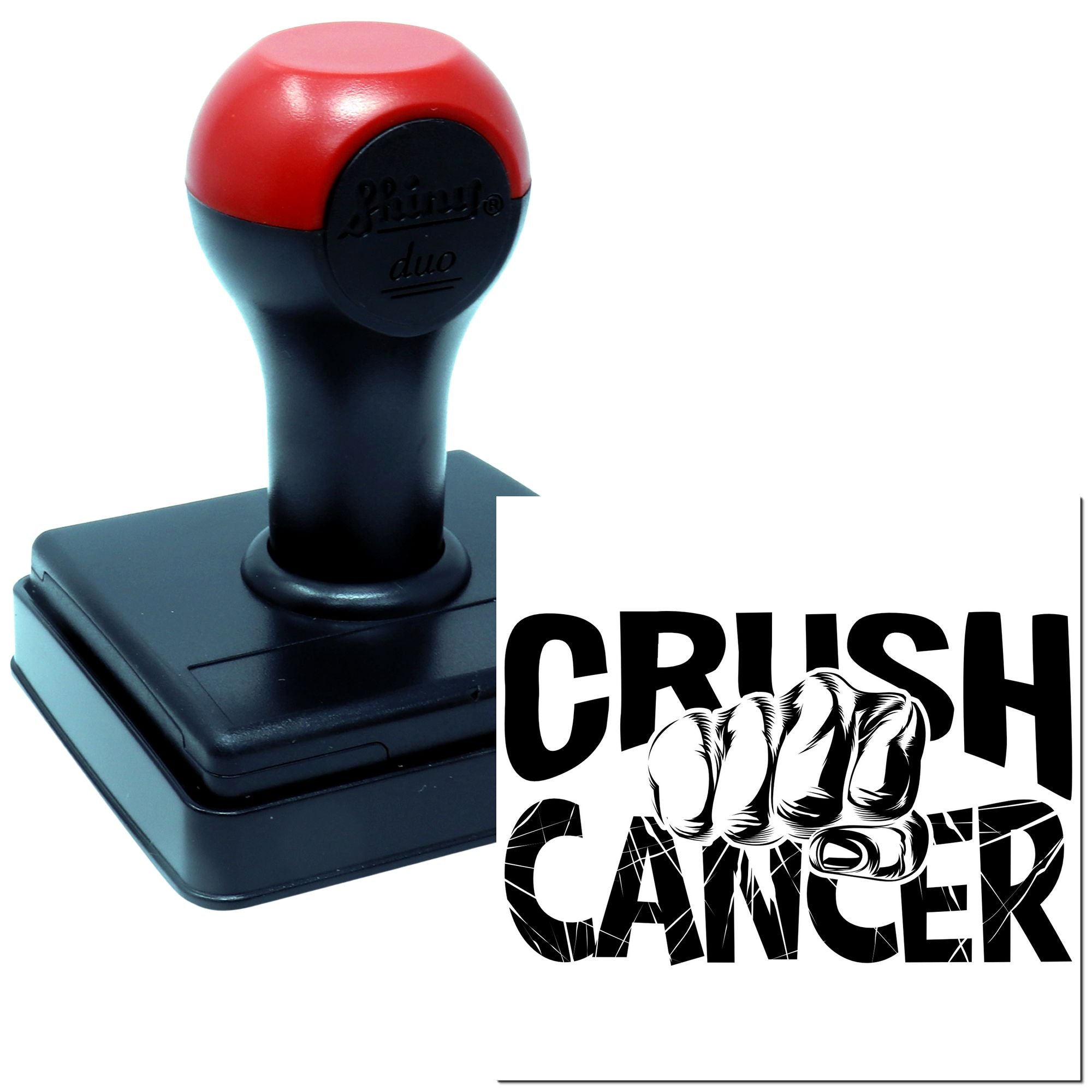Duo Crush Cancer With Fist Power Hand Stamp