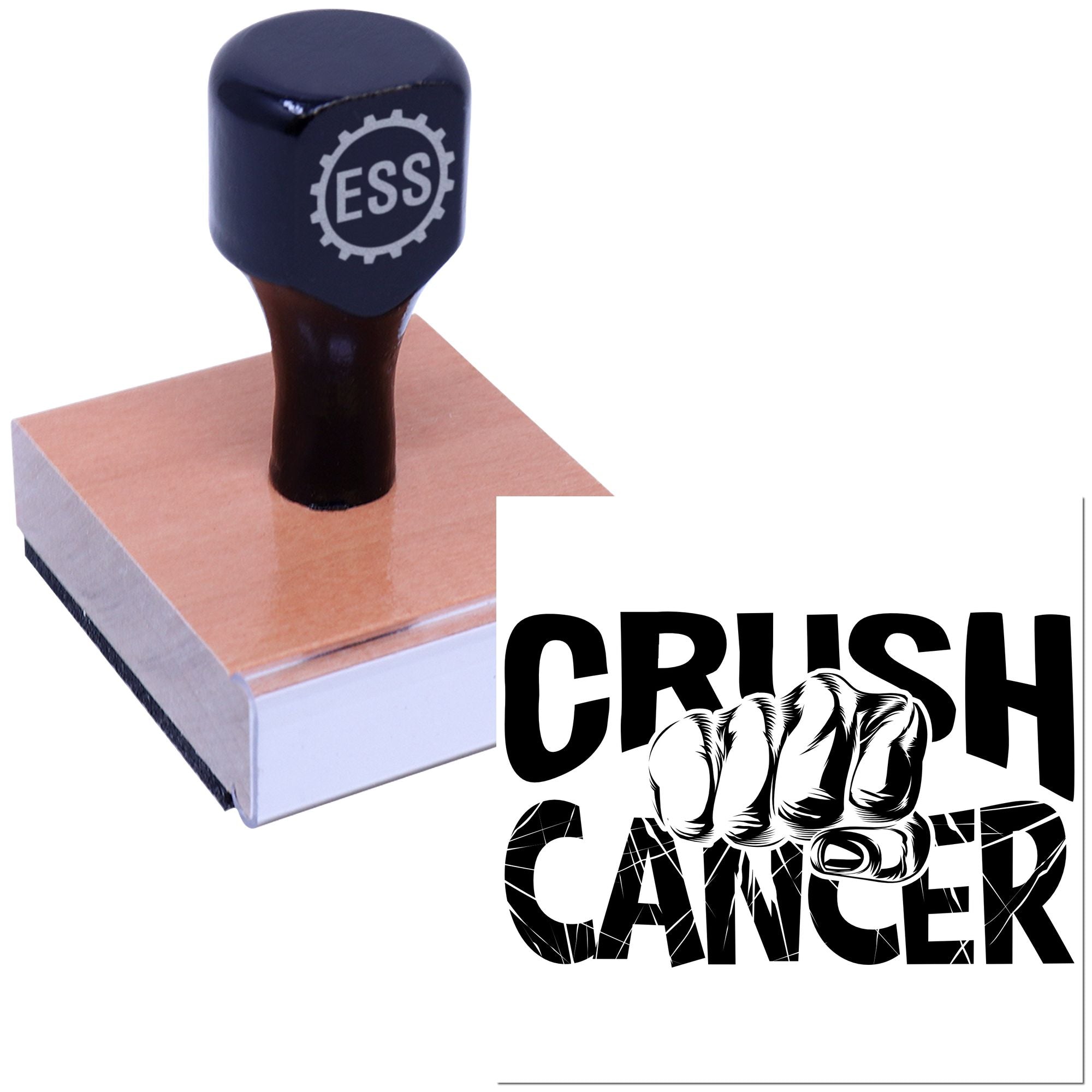 Punch Cancer Away Papercraft Rubber Stamp
