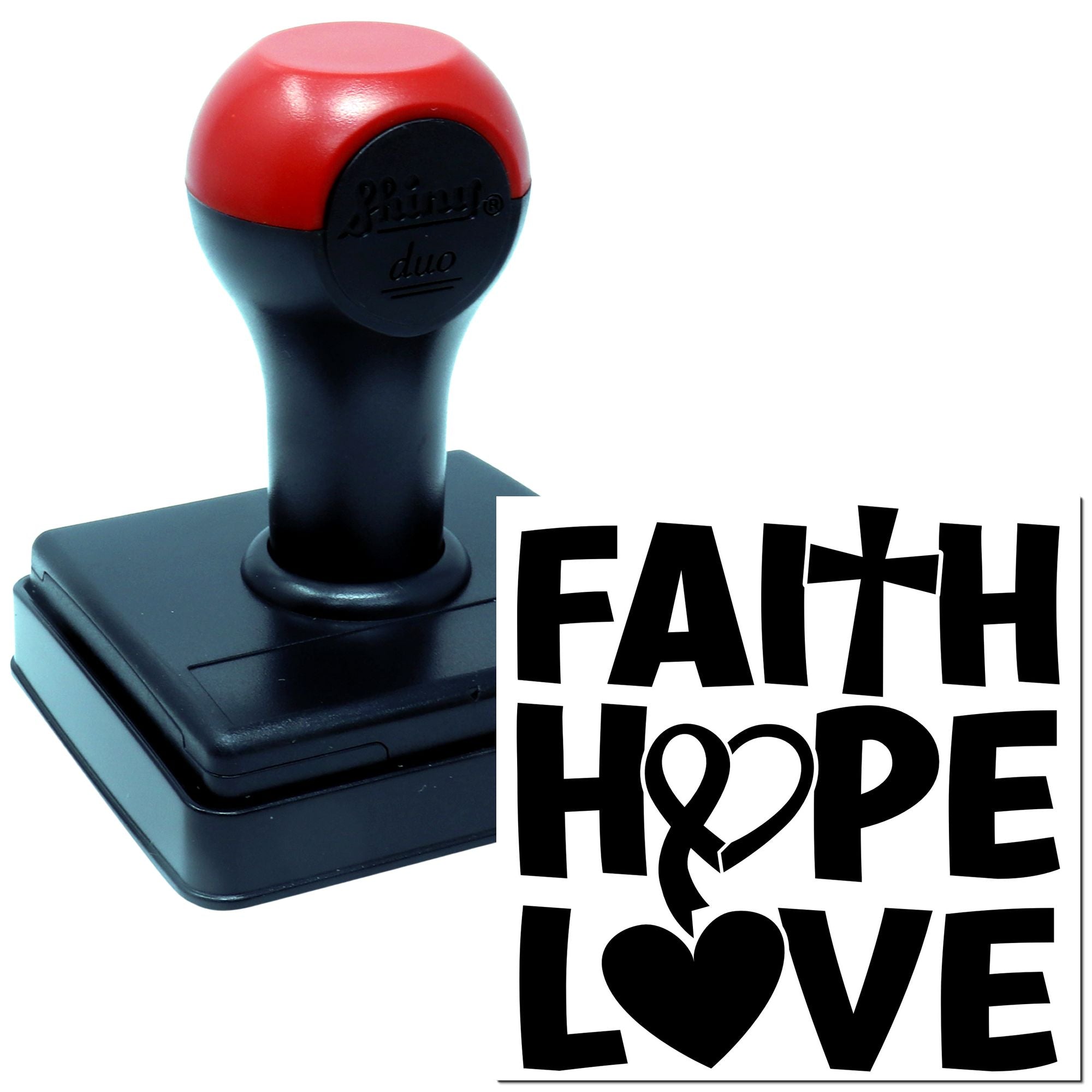 Duo Faith Hope Love Heart Cross Hand Stamp