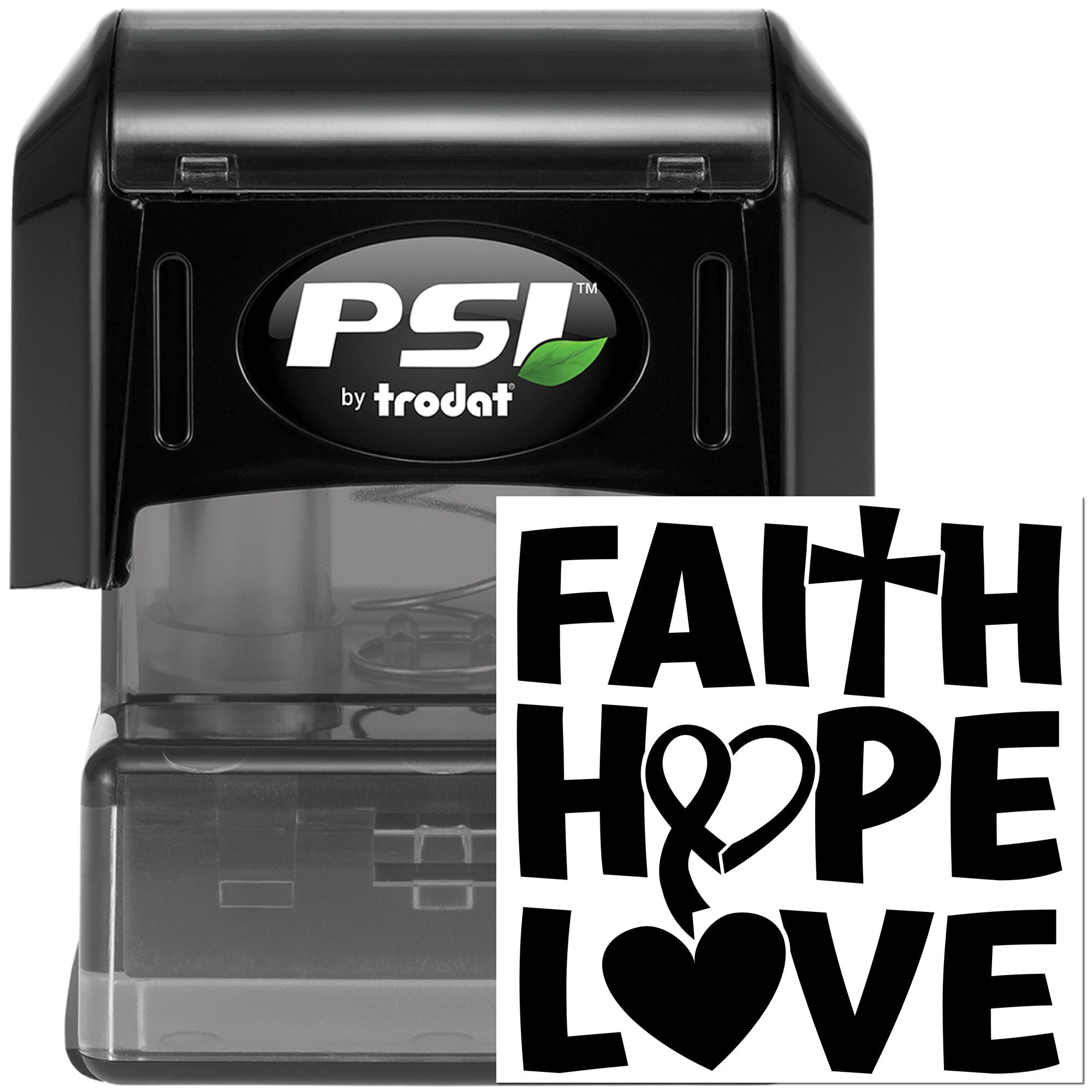 Pre-Inked Faith Hope Love Paper Craft Stamp