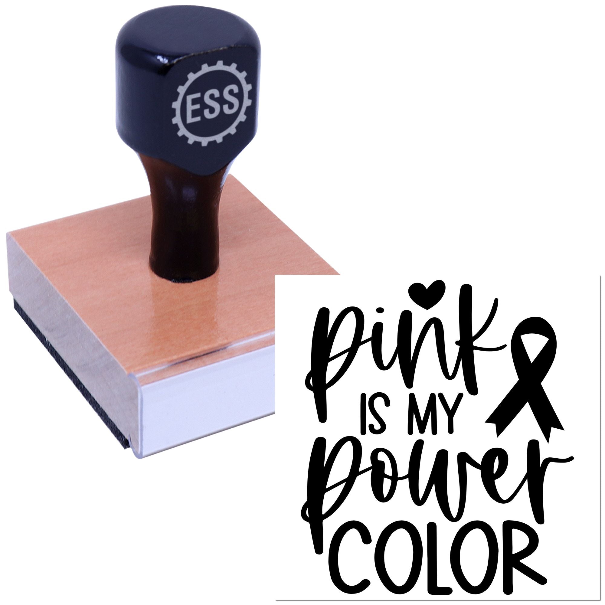 Pink Power Statement Journaling Rubber Stamp