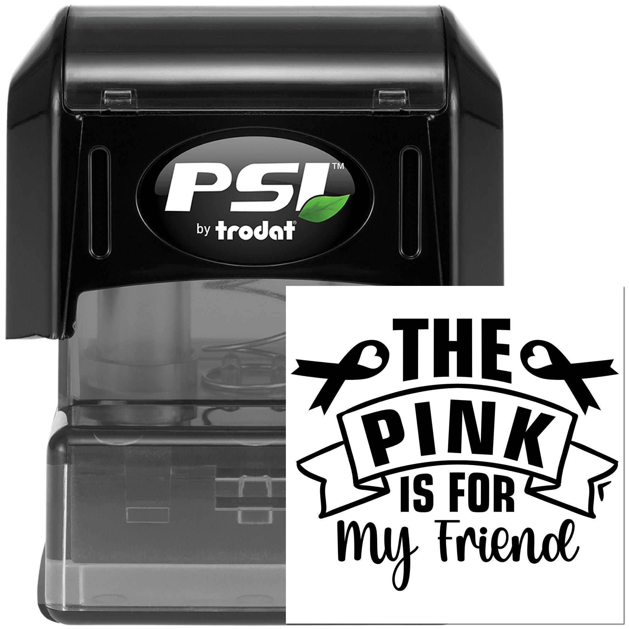 Pre-Inked Pink Ribbon Tribute Journaling Stamp