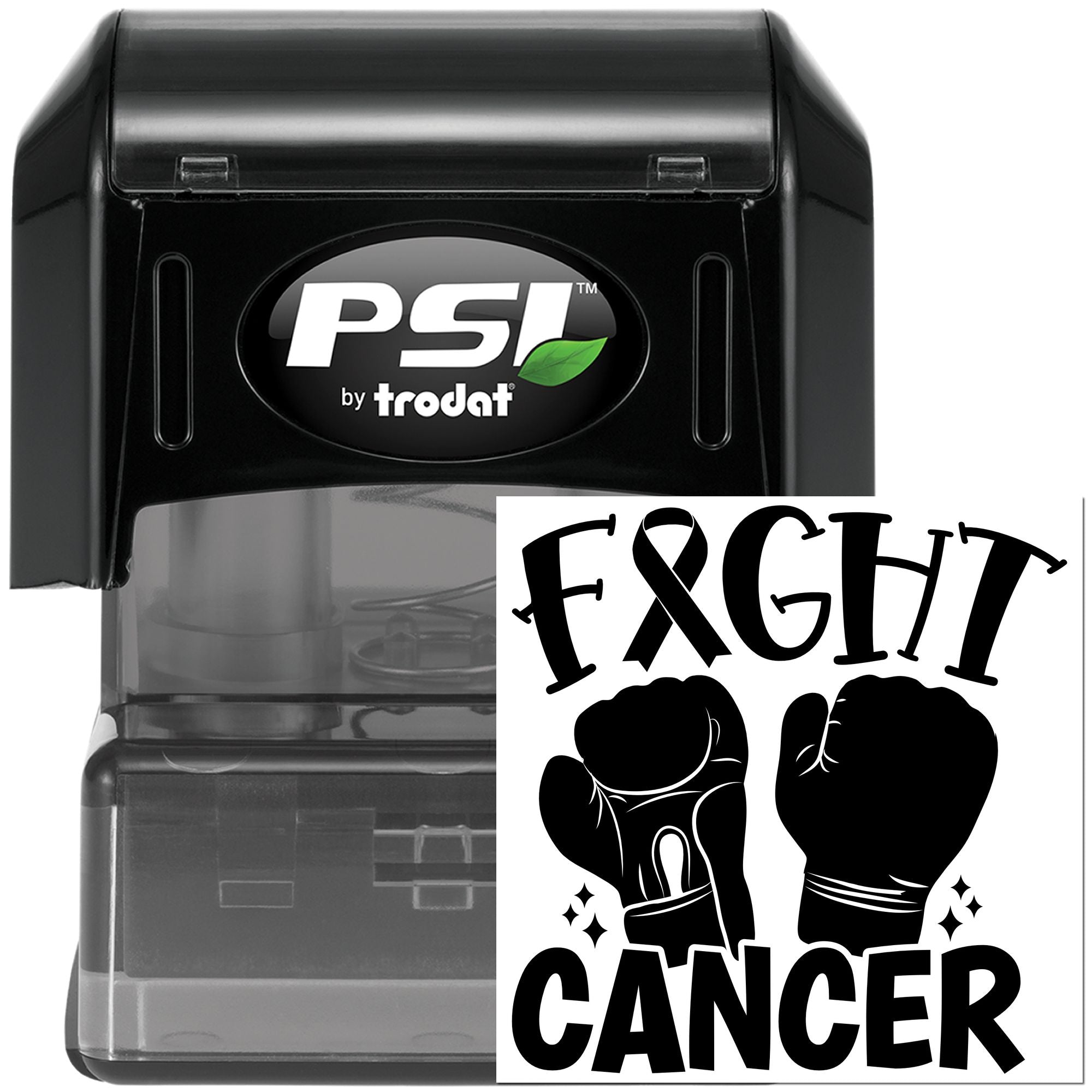 Pre-Inked Fight Cancer Now Greeting Card Stamp