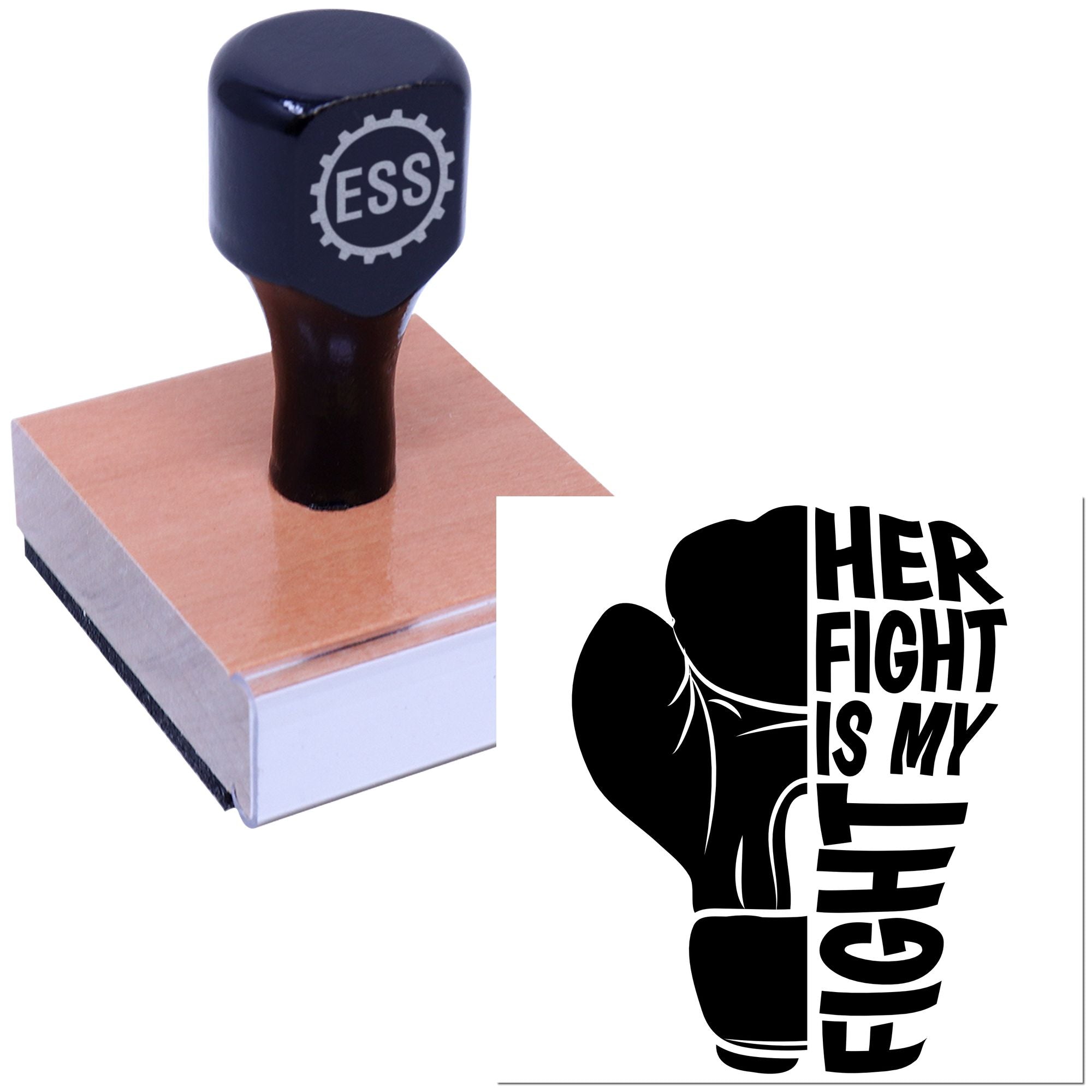Fighting For Her Party Favor Rubber Stamp