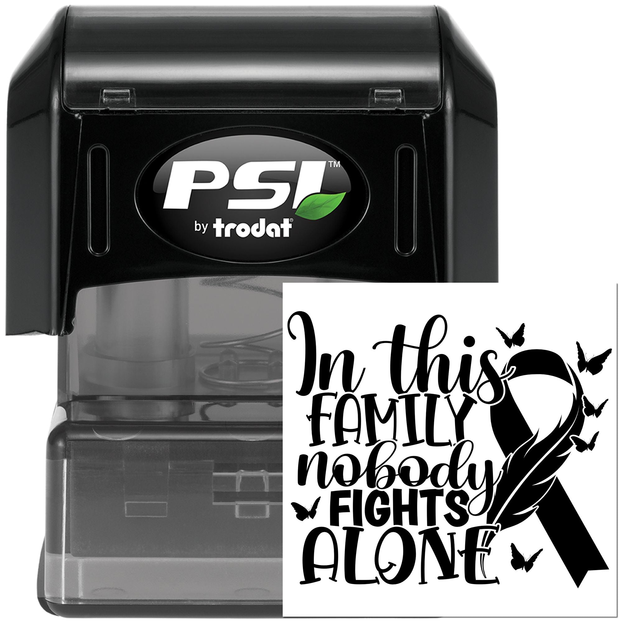 Pre-Inked Nobody Fights Alone Place Card Stamp