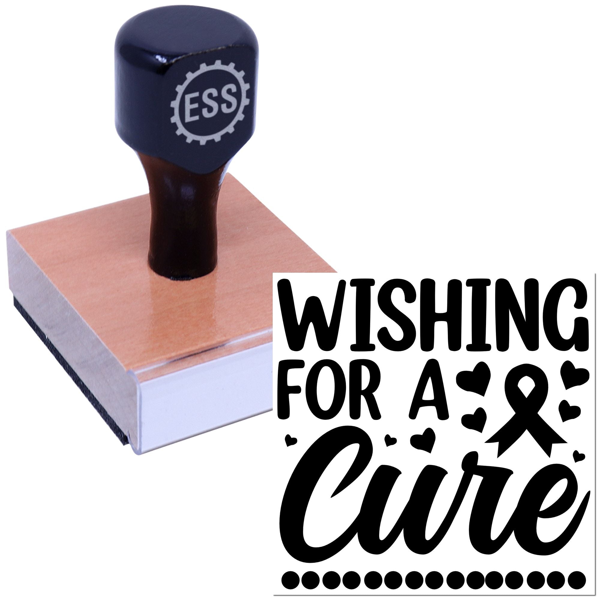 Cancer Cure Wishes Paper Craft Rubber Stamp