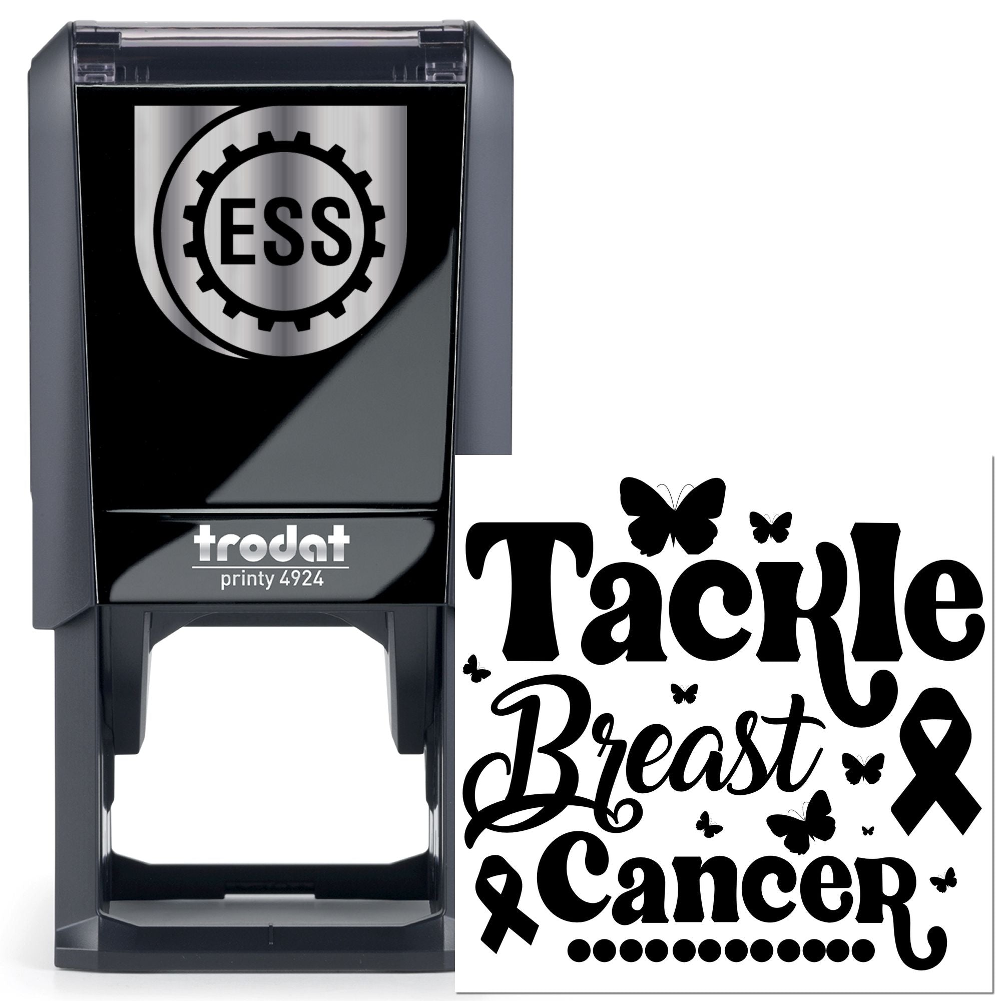 Self-Inking Breast Cancer Papercraft Stamp