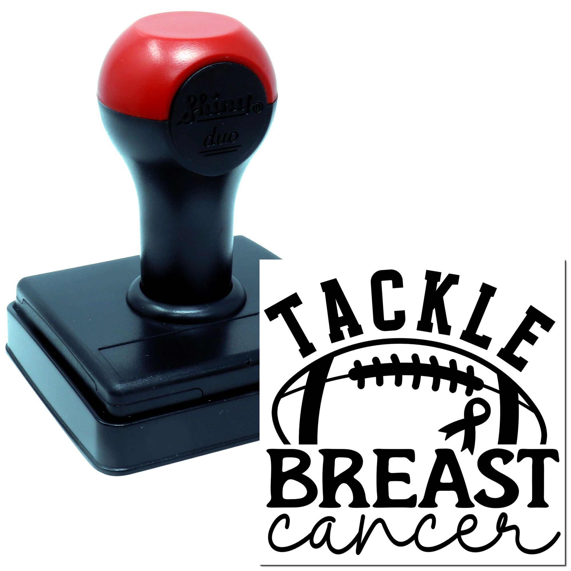 Duo Tackle Breast Cancer With Football Hand Stamp