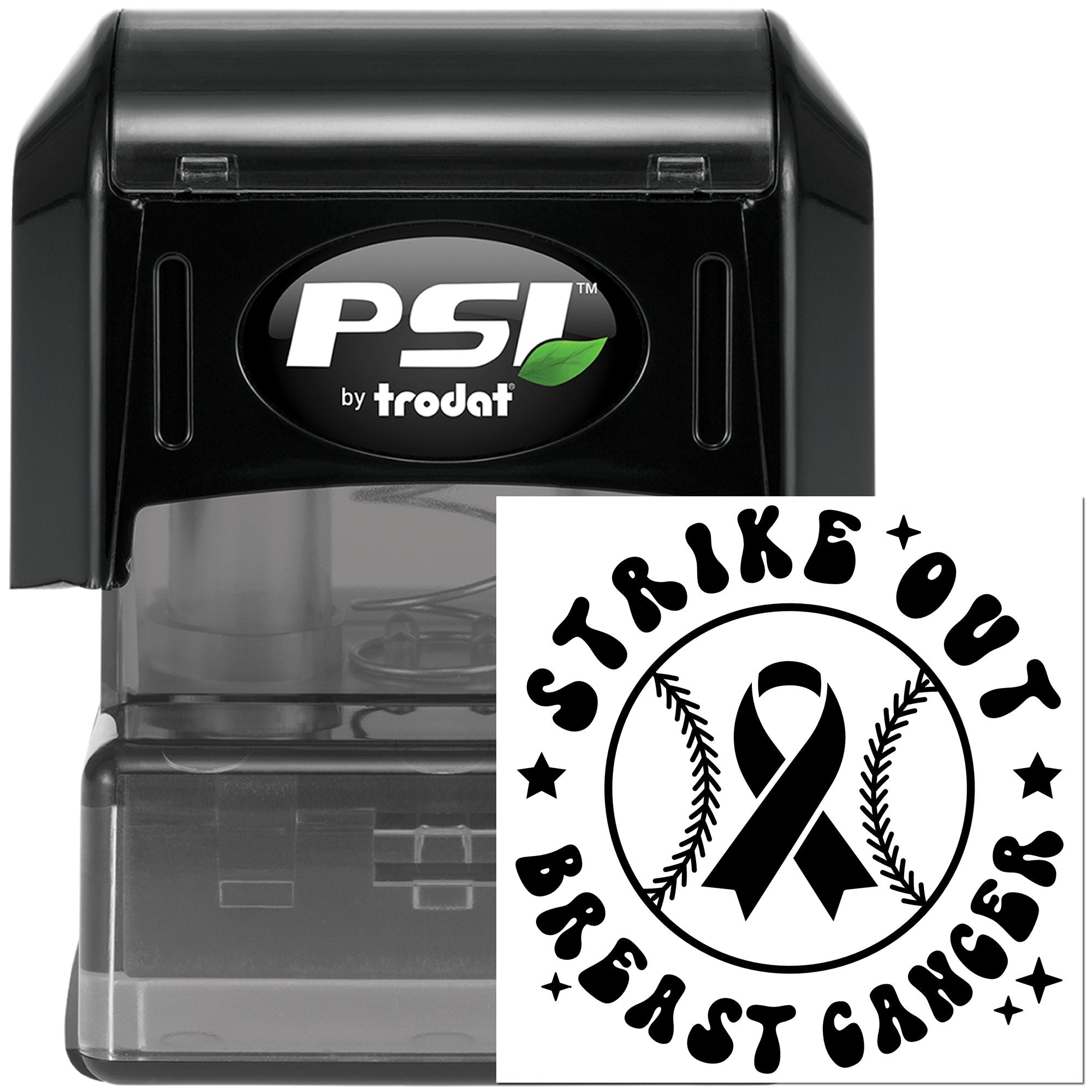 Pre-Inked Strike Out Cancer Papercraft Stamp