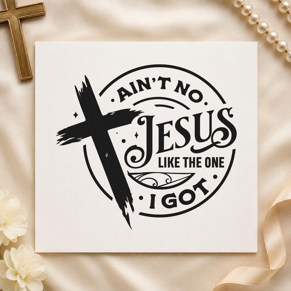 Ain't No Jesus Like Mine rubber stamp printed in black ink, ready for praise cards and similar paper crafts.