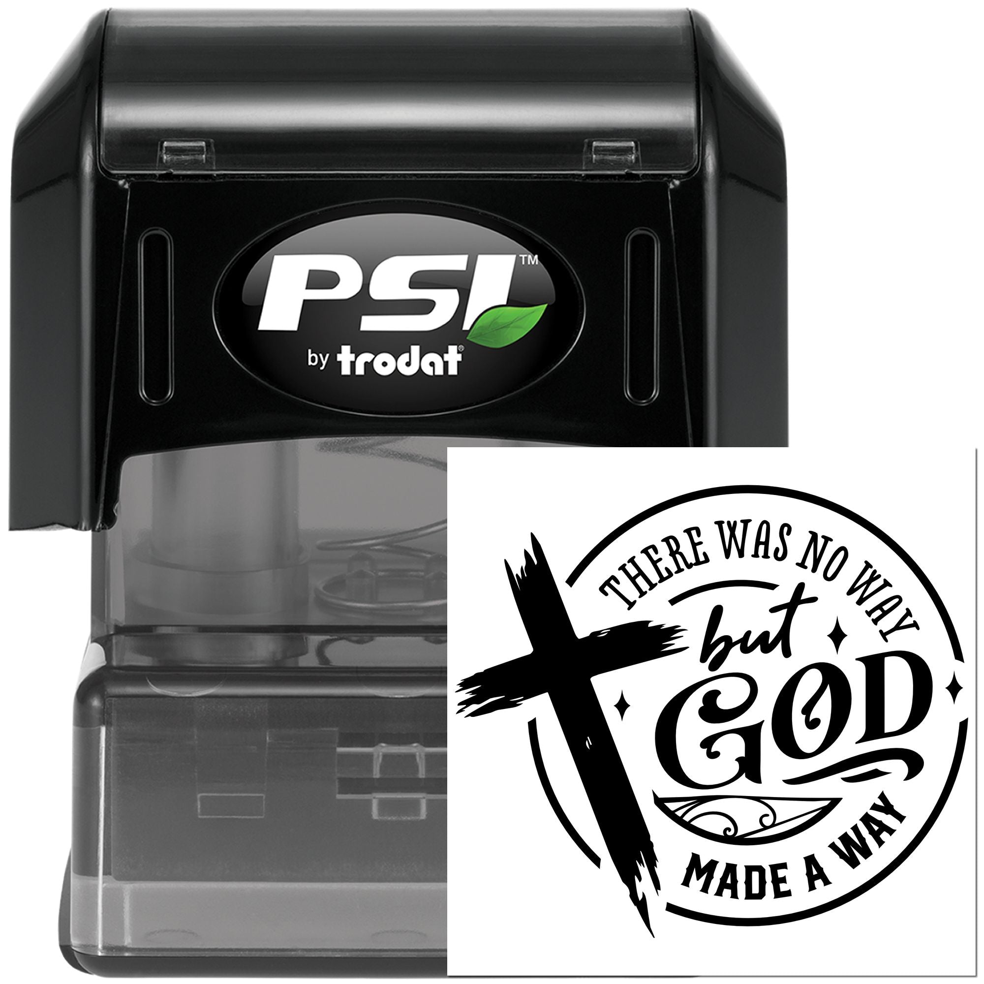 Pre-Inked God Made Way Place Card Stamp