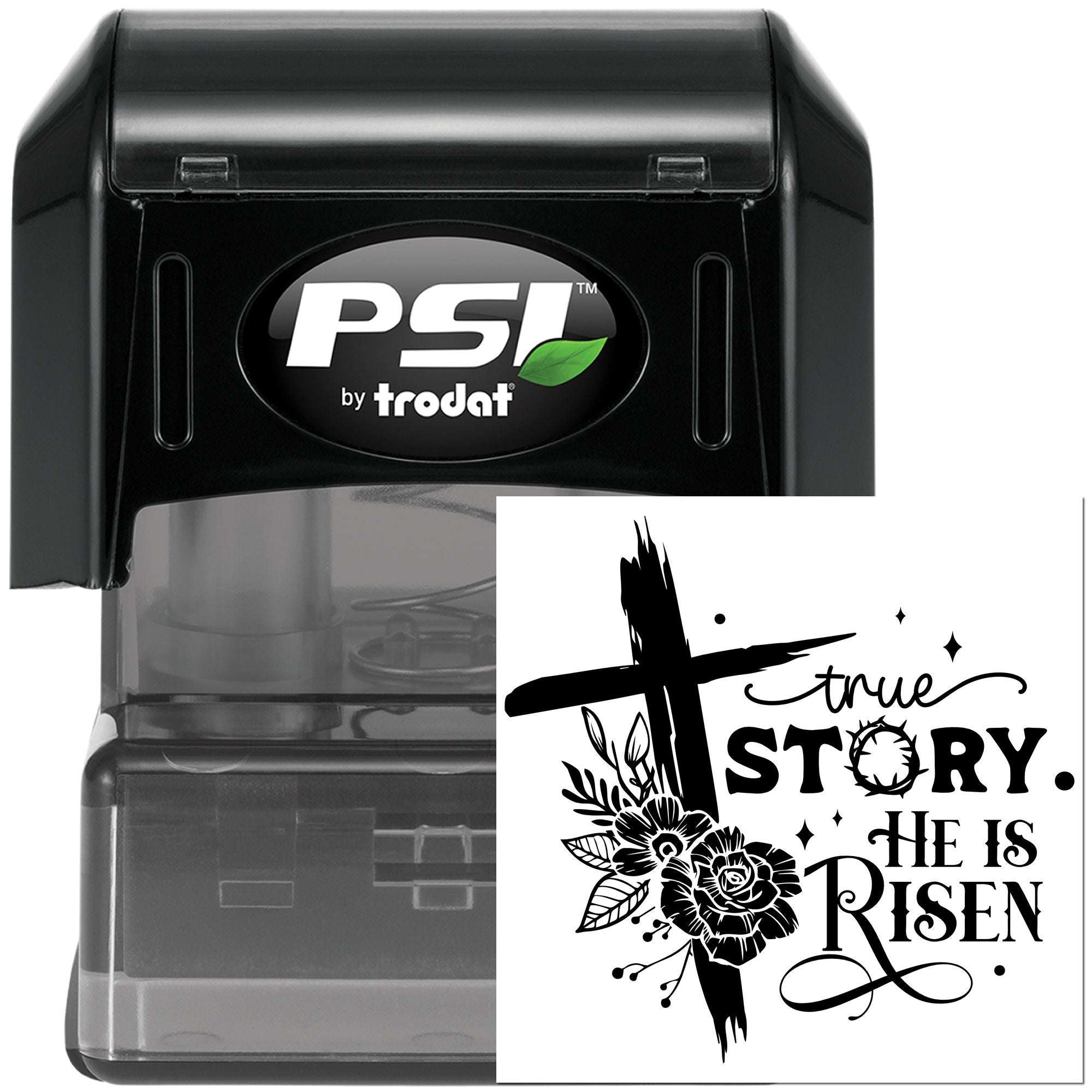 Pre-Inked Risen Cross Artwork Party Favor Stamp