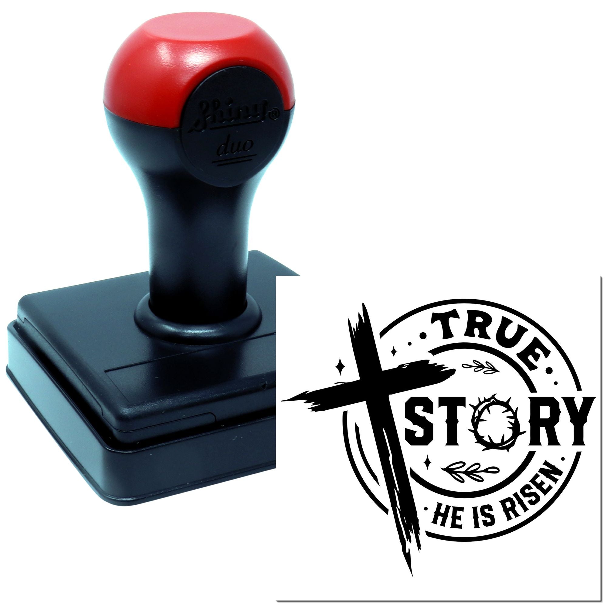 Duo True Story He Is Risen Hand Stamp