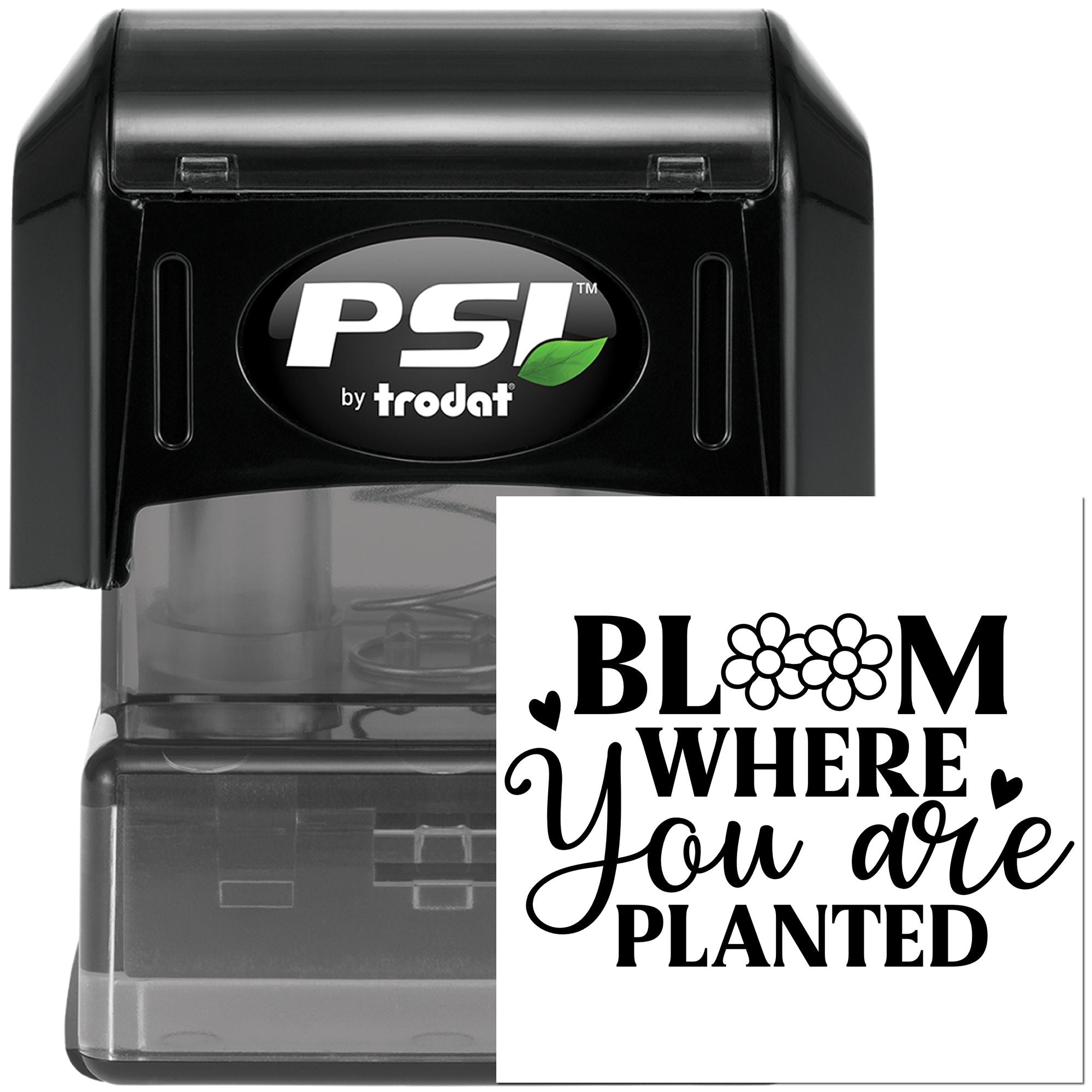 Pre-Inked Floral Motivational Quote Paper Craft Stamp