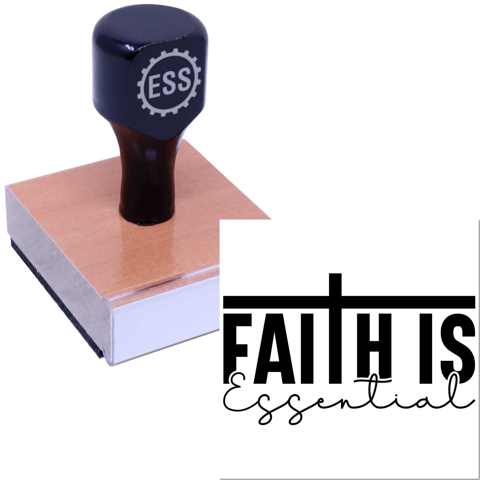 Essential Faith Cross Mini Card Rubber Stamp