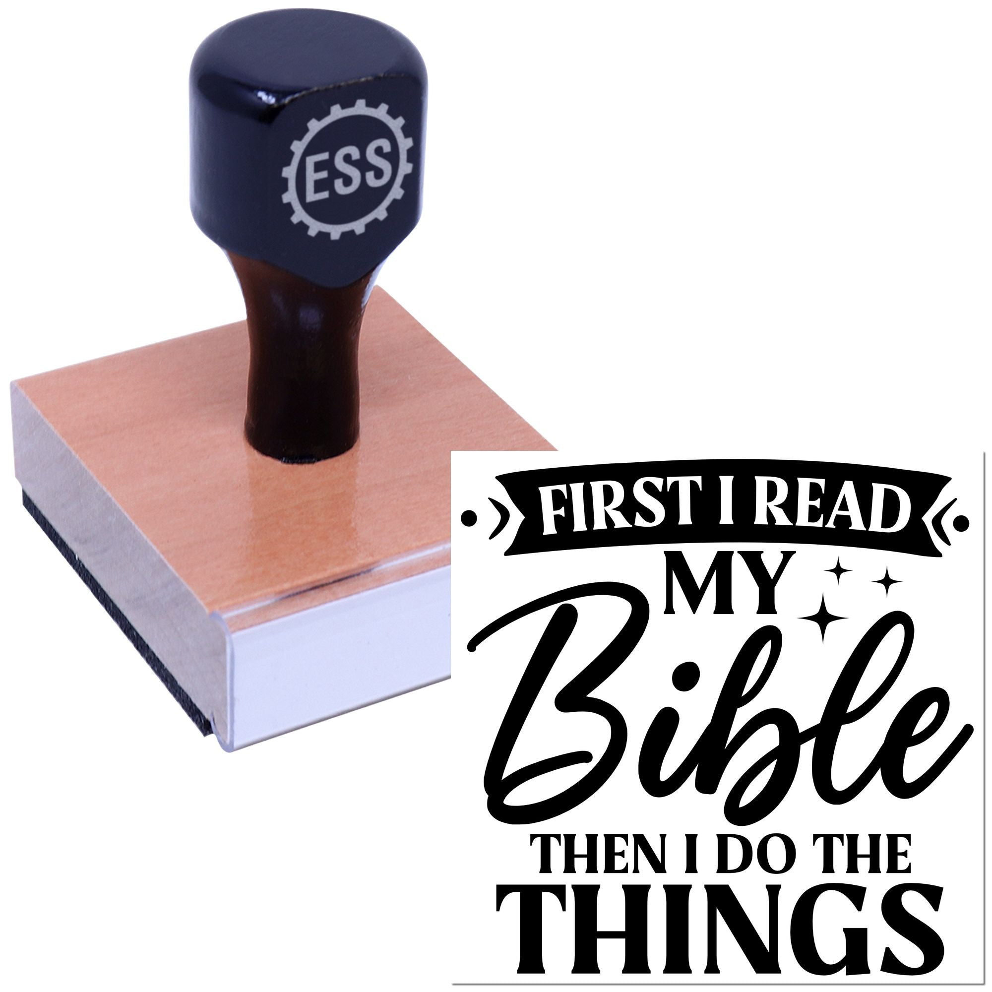 Read Bible First Tag Rubber Stamp