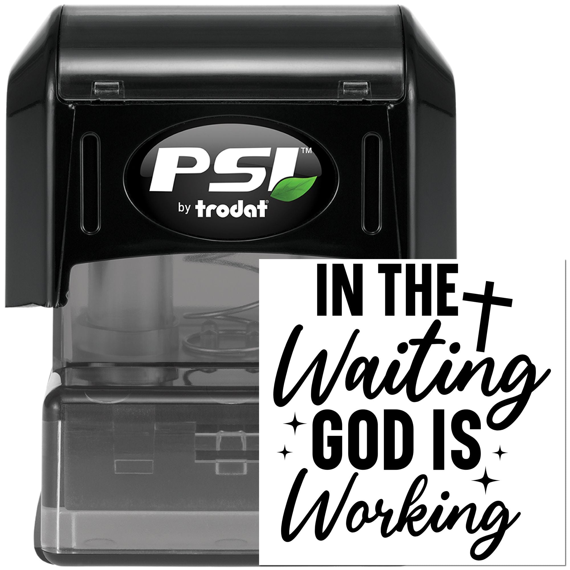 Pre-Inked God Is Working Scrapbooking Stamp