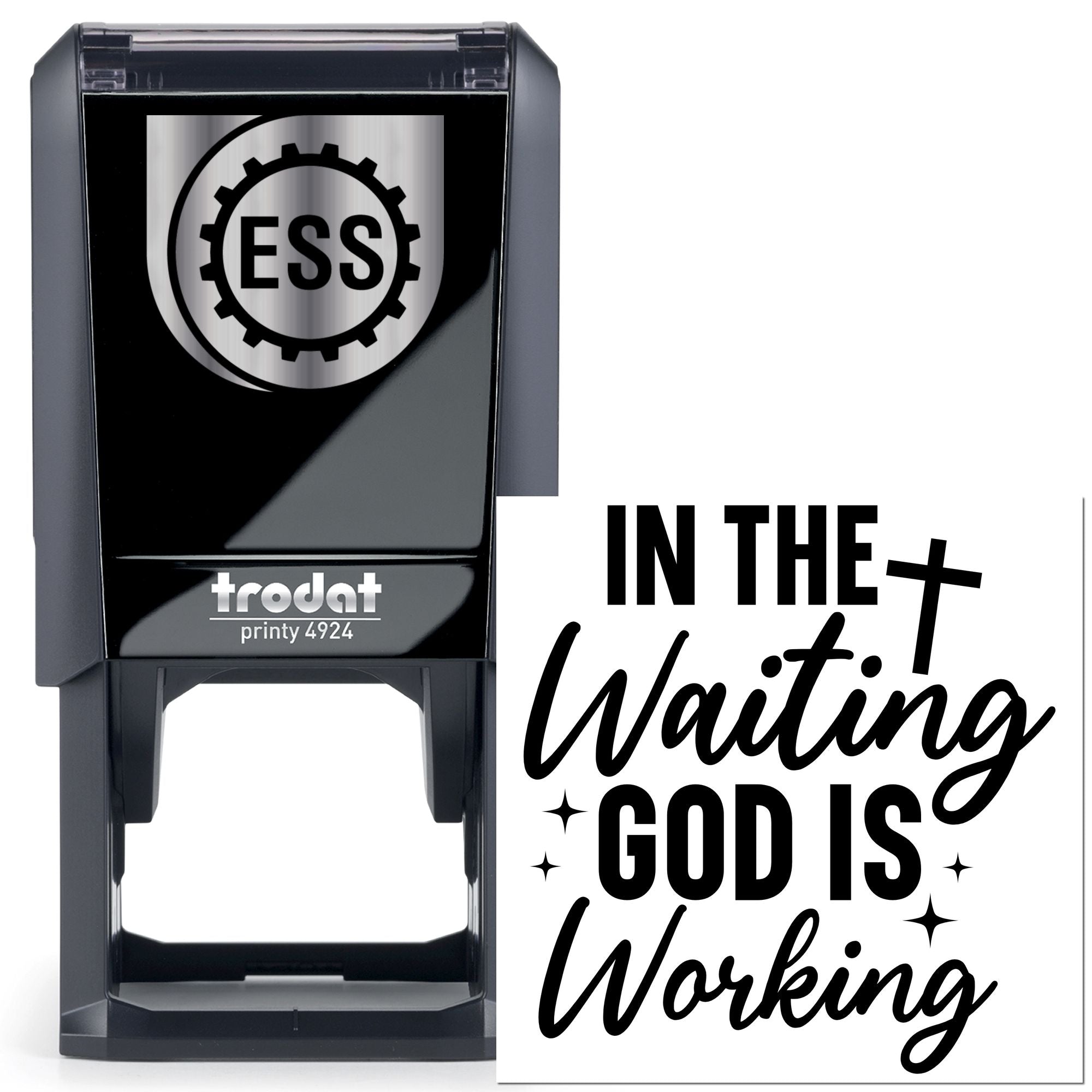 Self-Inking Faithful Waiting Card Stamp