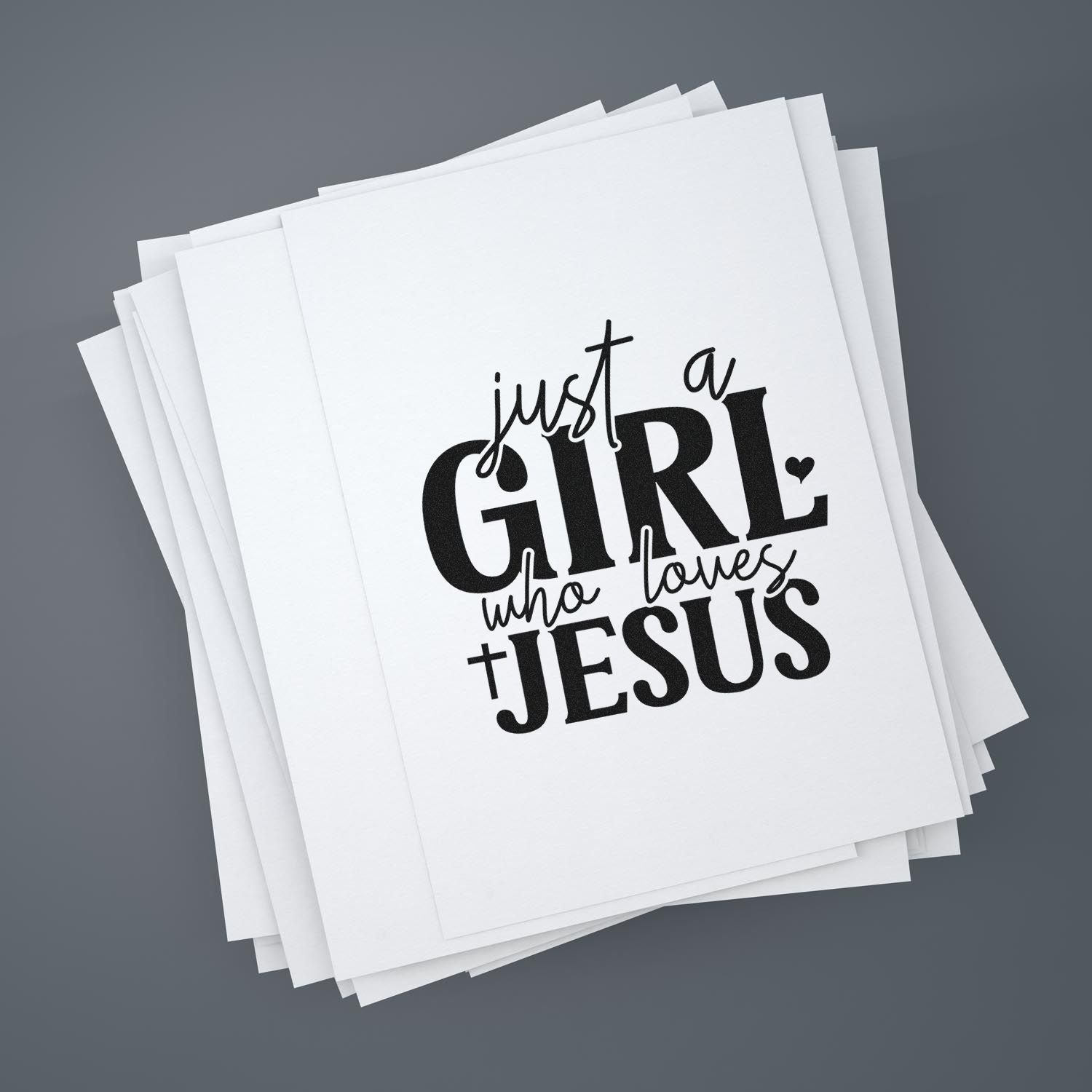 Duo Simple Faithful Girl Loves Jesus Hand Stamp