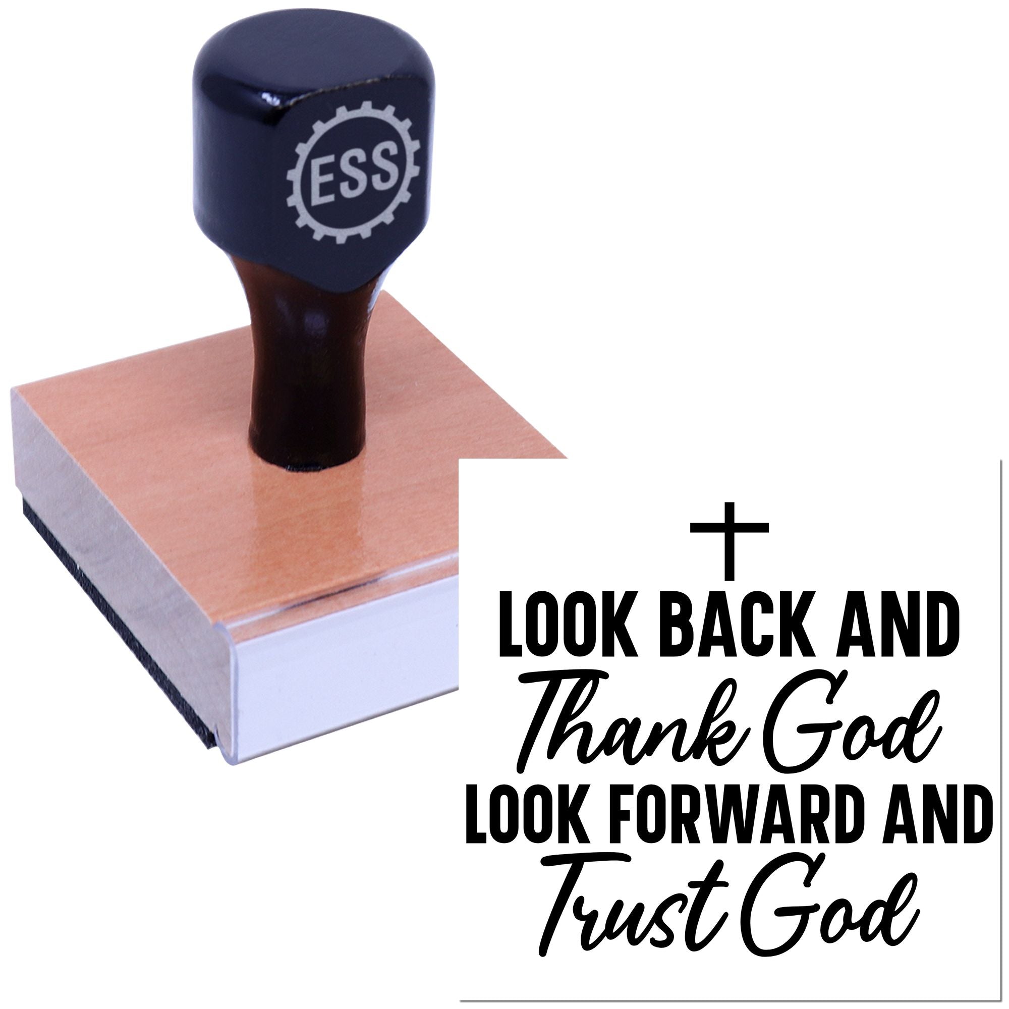 Gratitude Trust Forward Note Card Rubber Stamp