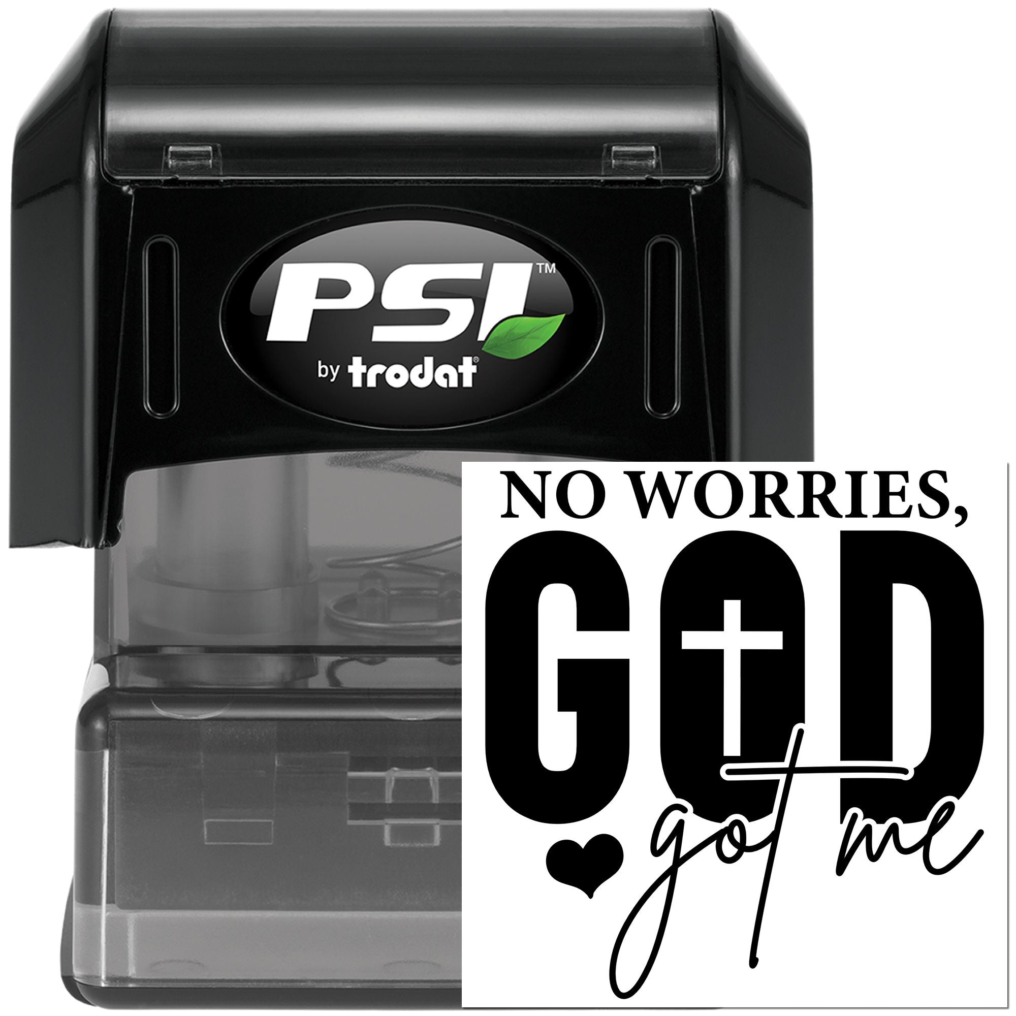 Pre-Inked God Got Me Tag Stamp