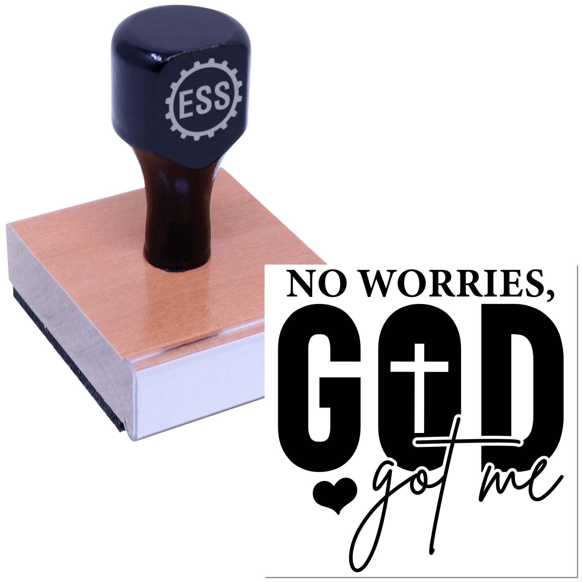 Worry Free Faith Party Favor Rubber Stamp
