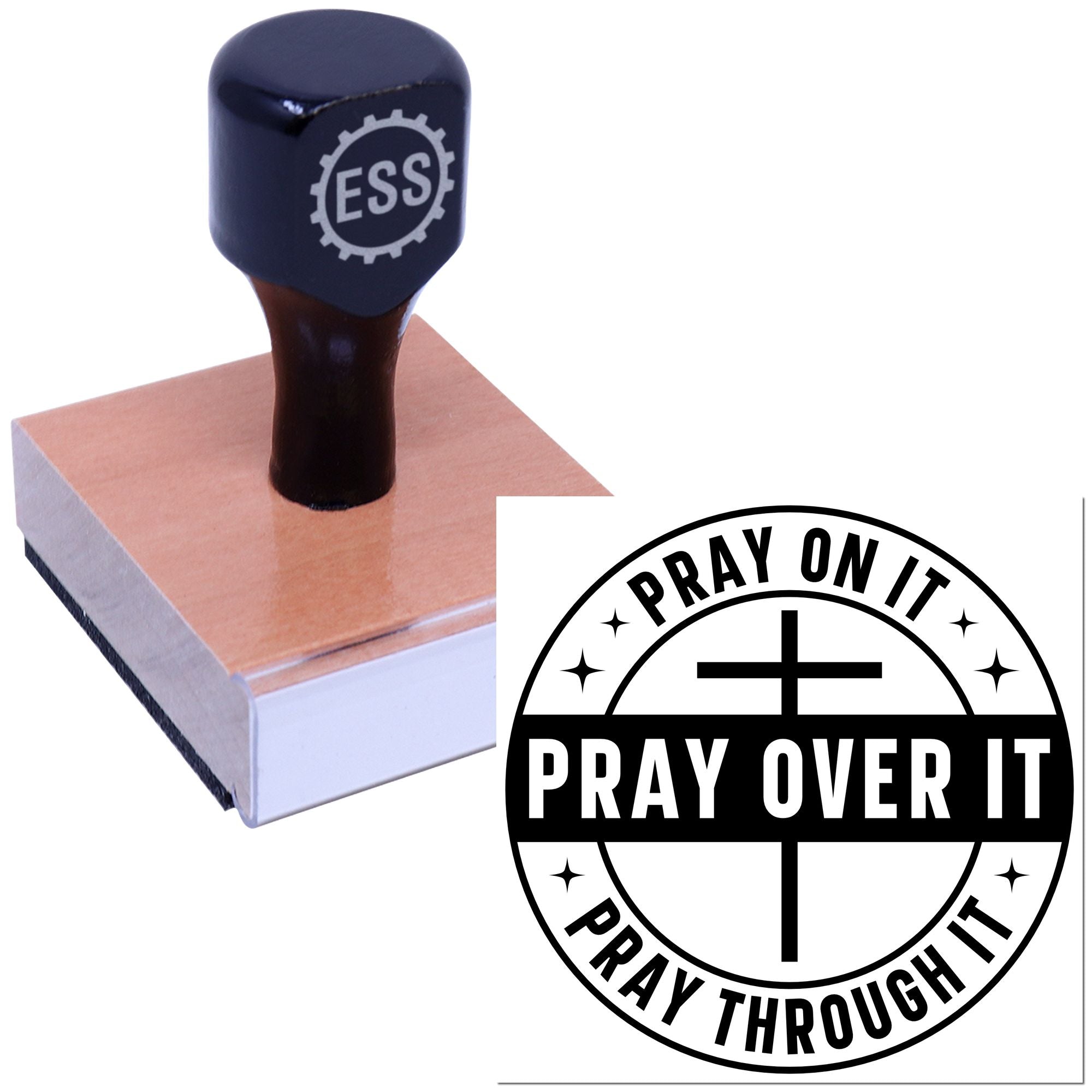 Circular Prayer Emblem Paper Craft Rubber Stamp