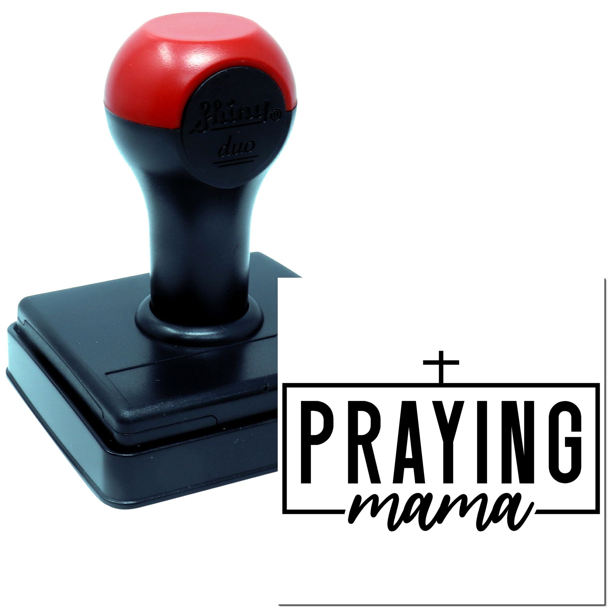 Duo Faithful Mother Praying With Cross Hand Stamp