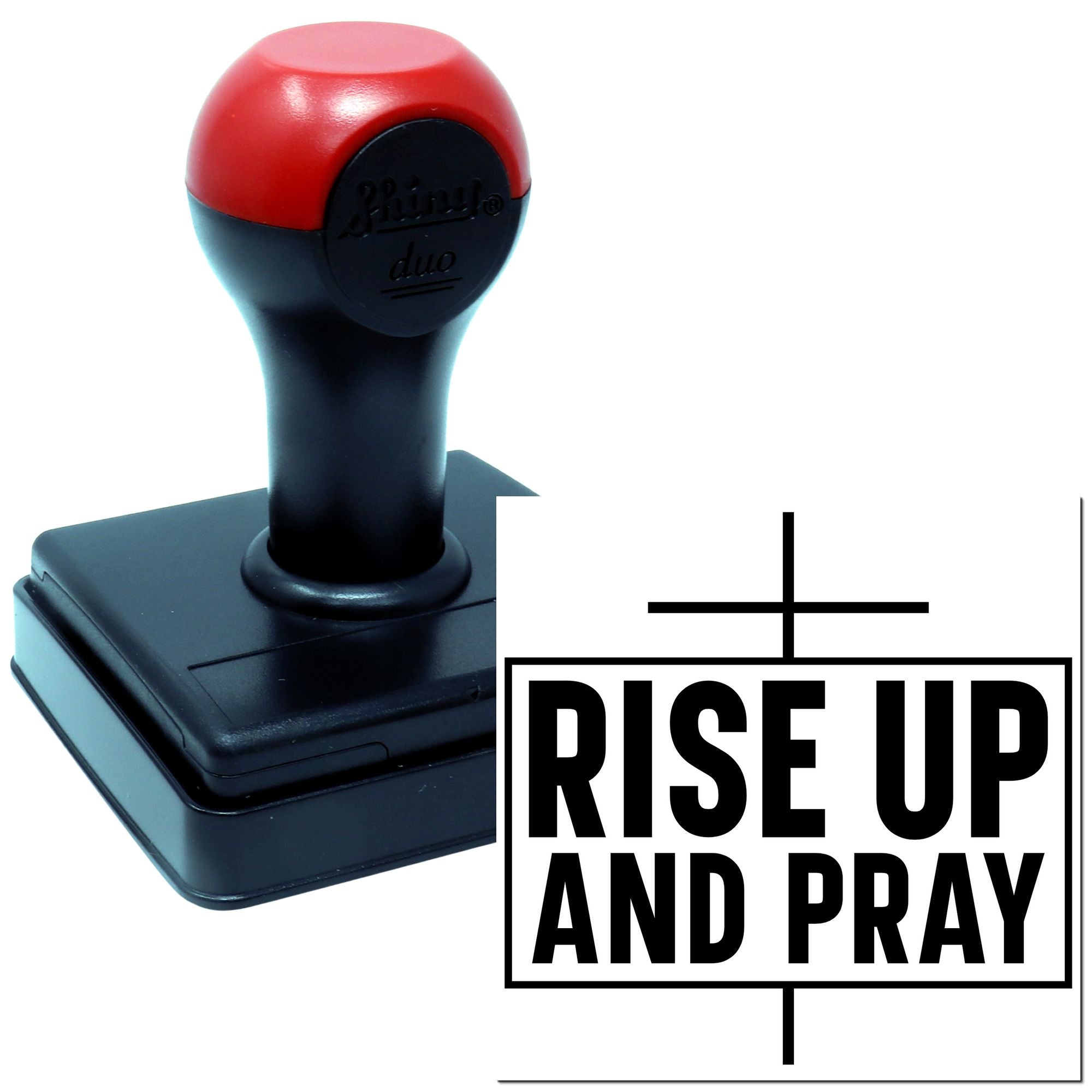 Duo Bold Cross Rise Up Prayer Hand Stamp