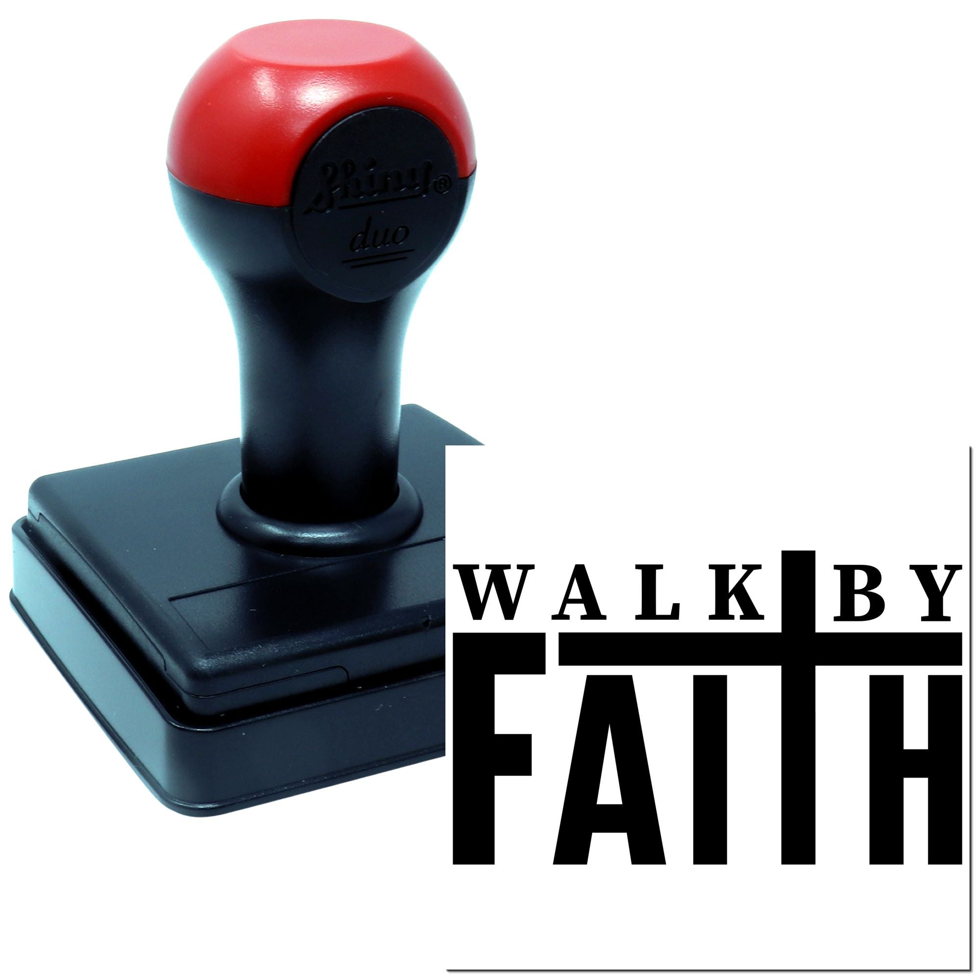 Duo Walk By Faith Embracing Cross Hand Stamp