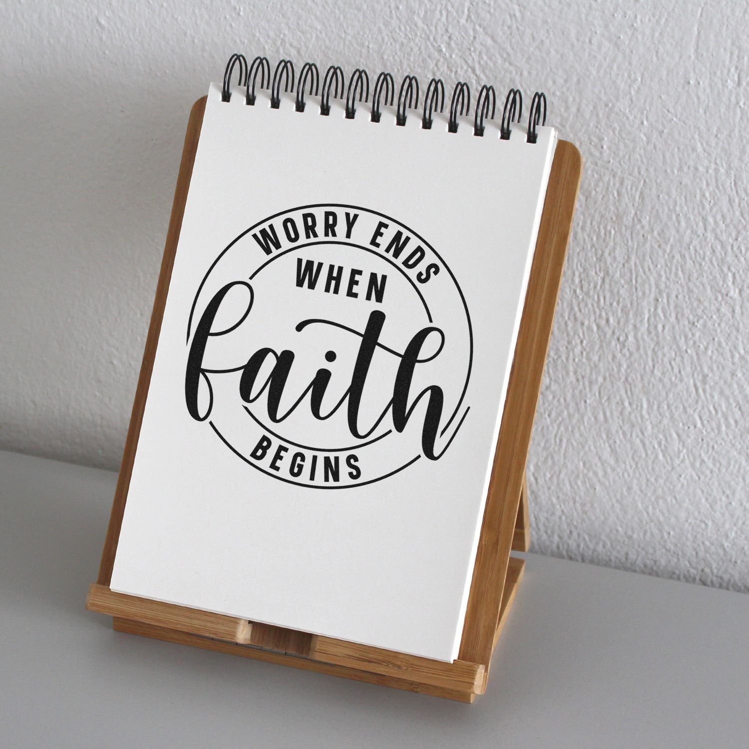 Faith Ends Worry Tag Rubber Stamp