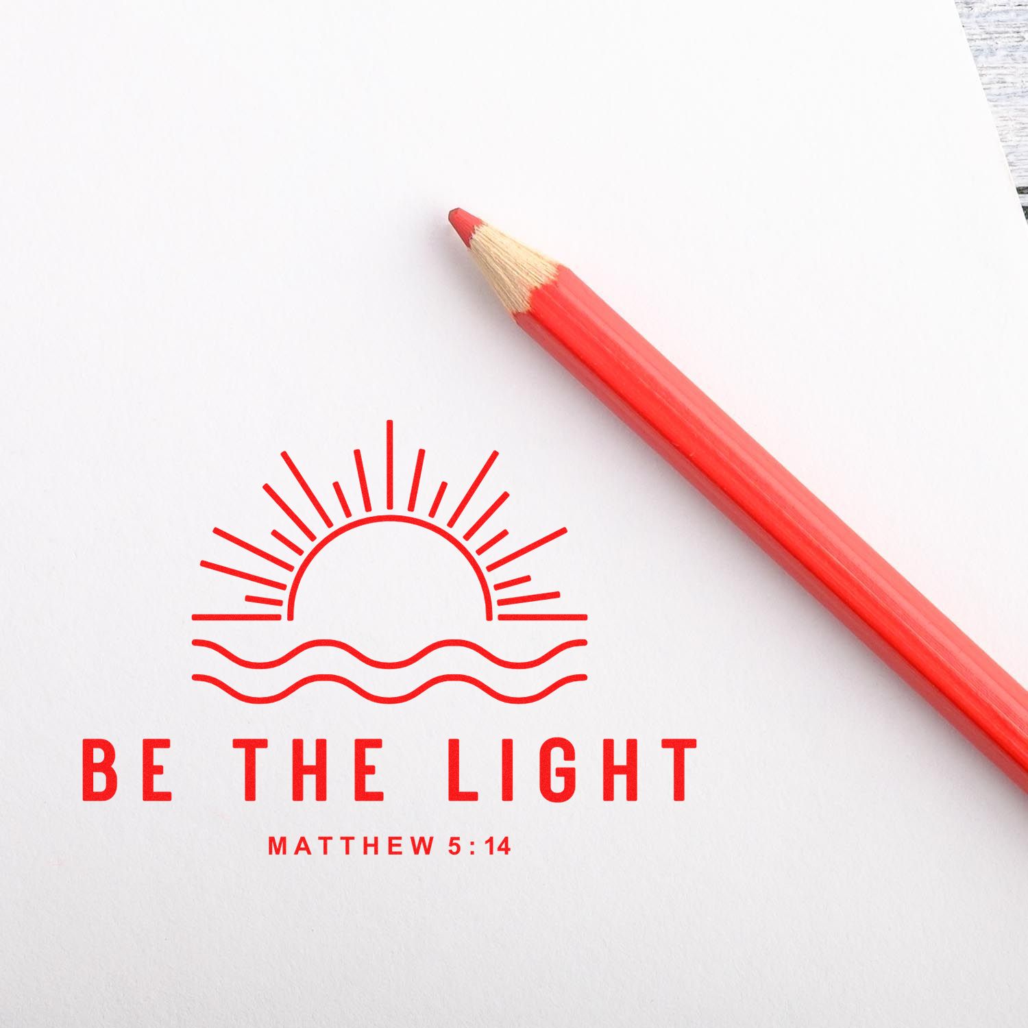 Pre-Inked Be The Light Tag Stamp