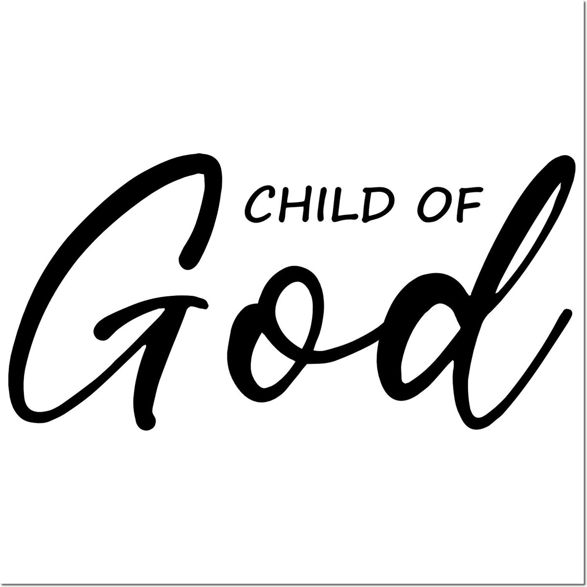 Black Child of God stamp seal with bold script lettering on a white background.