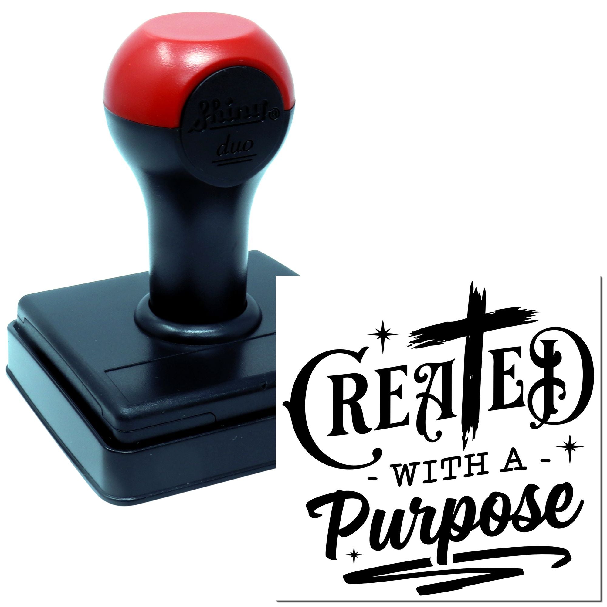 Duo Purposeful Cross Created With Art Hand Stamp