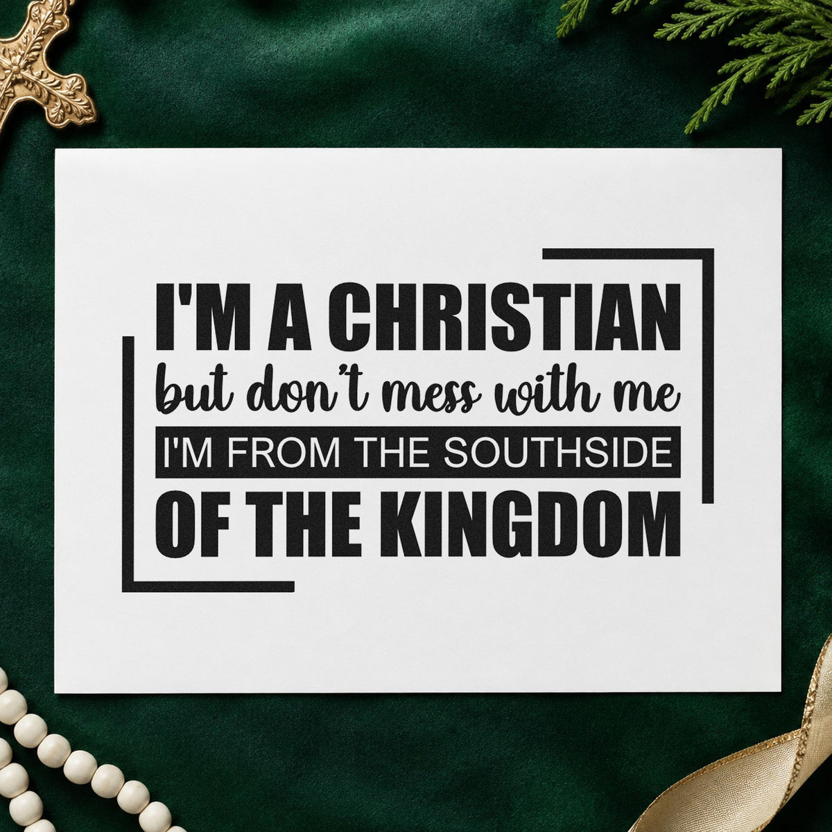 Christian from the Southside rubber stamp printed in black ink, ready for birthday cards and similar paper crafts.