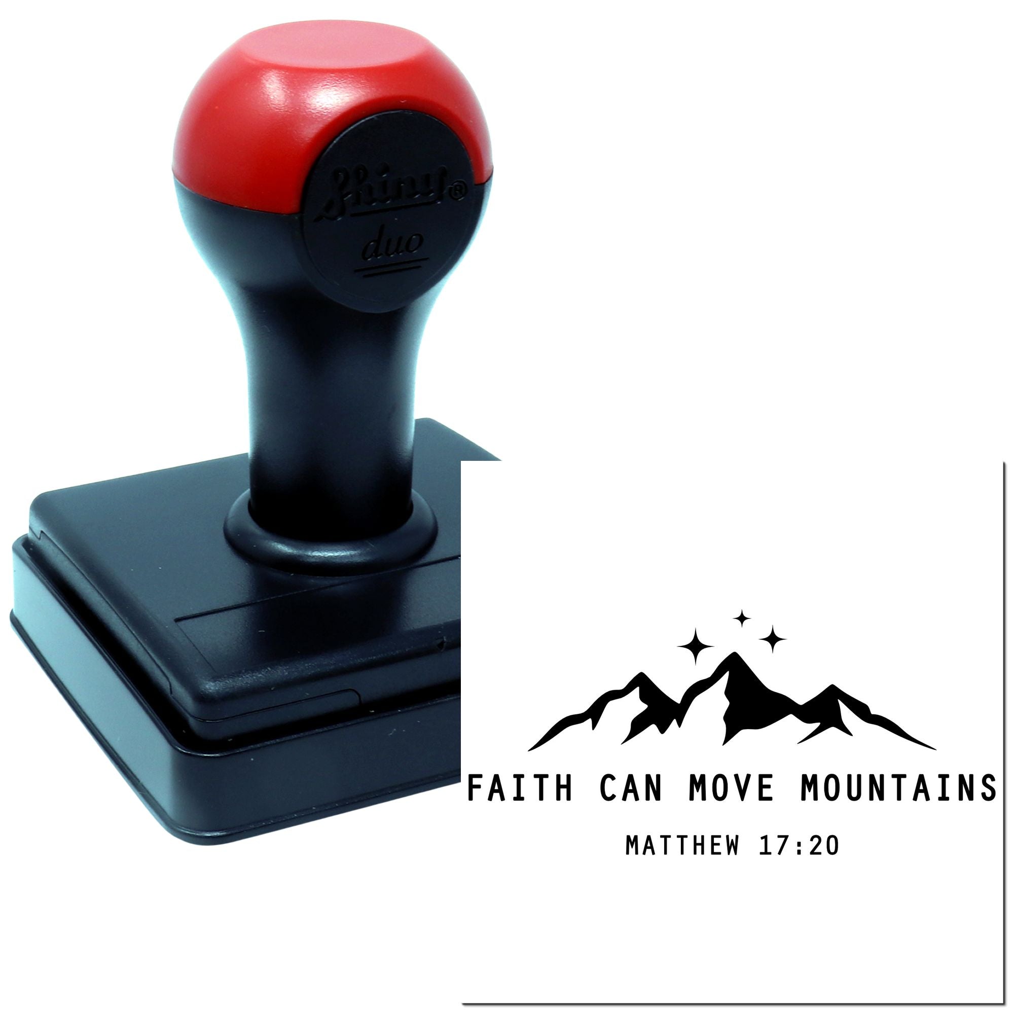 Duo Faith Moves Mountains Beneath Stars Hand Stamp