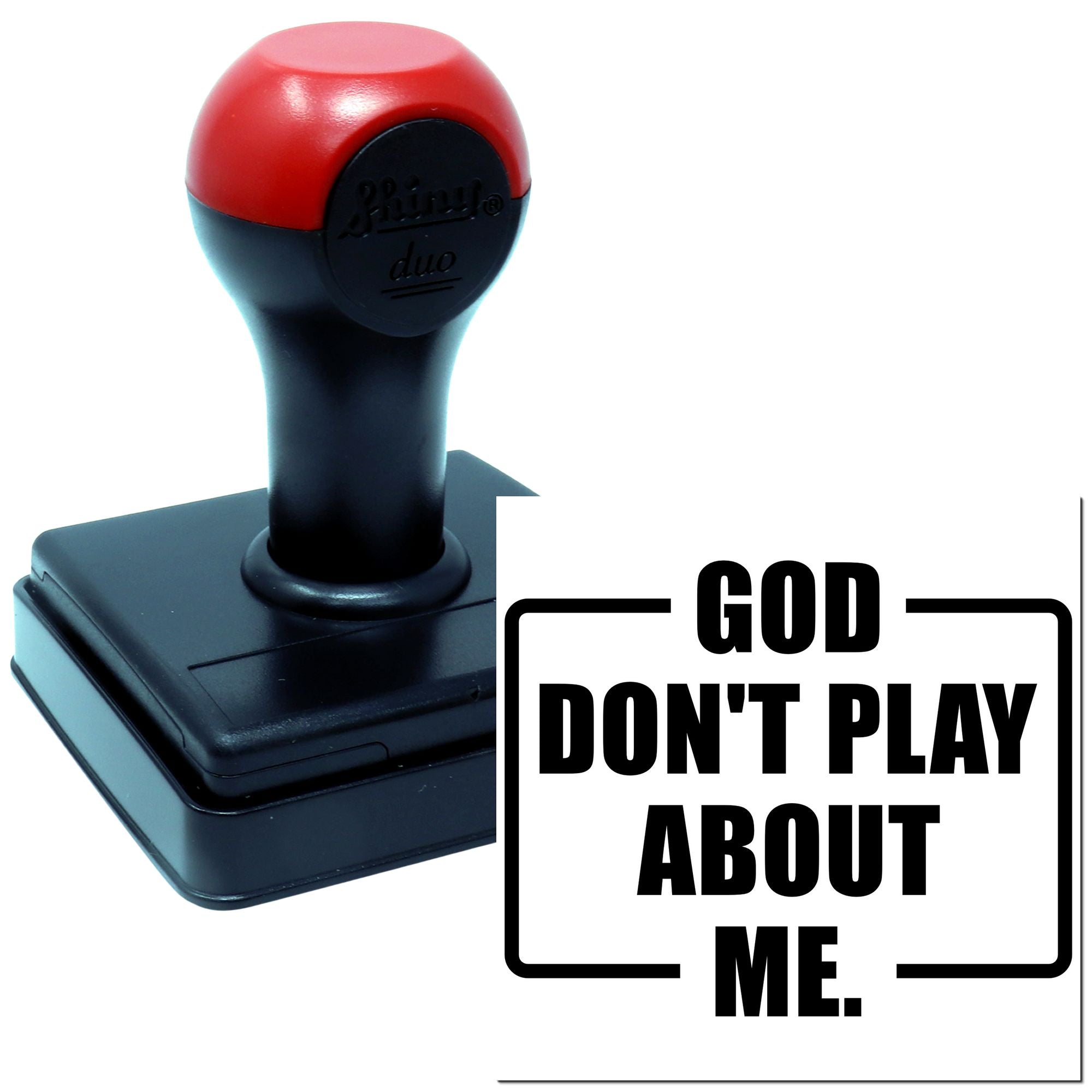 Duo Defiant Faith Statement In Bold Hand Stamp