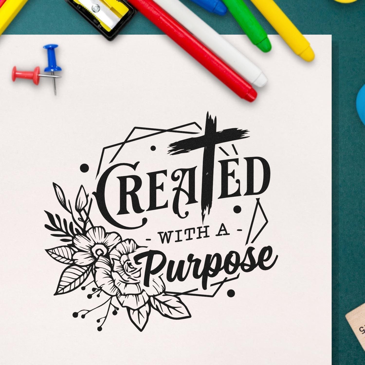 Duo Created With A Purpose Floral Hand Stamp