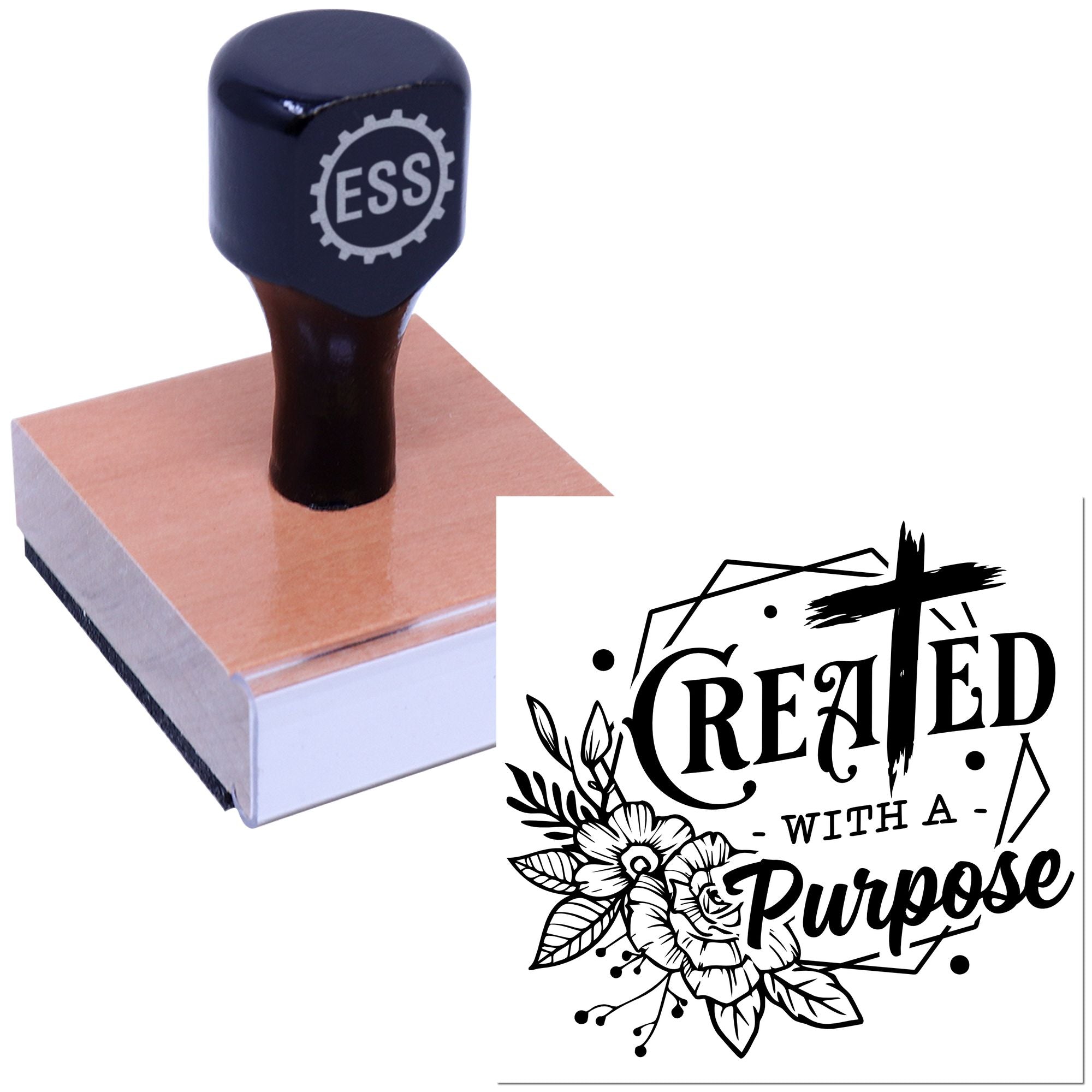 Purposeful Floral Creation Mini Card Rubber Stamp