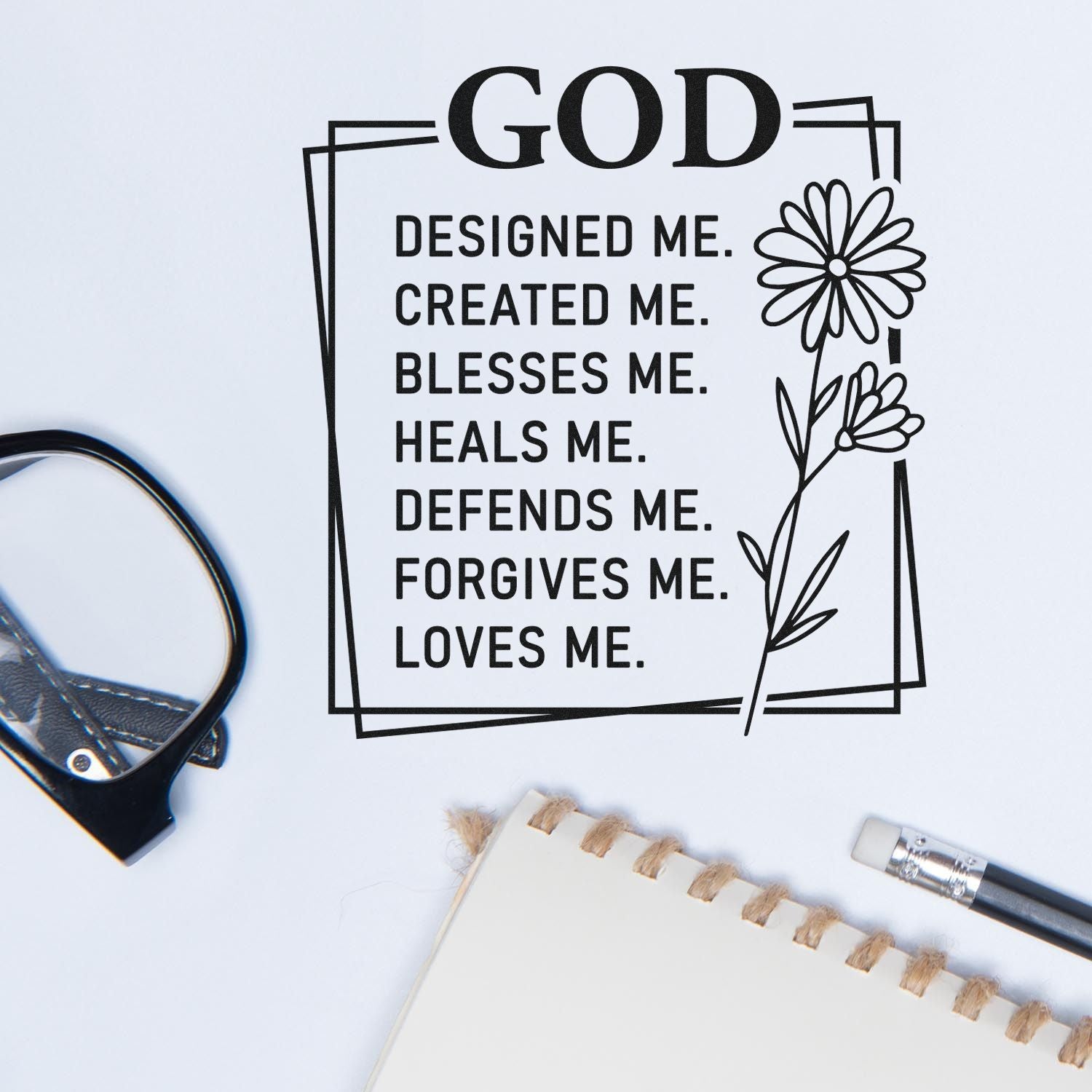 Pre-Inked Loved By God Greeting Card Stamp