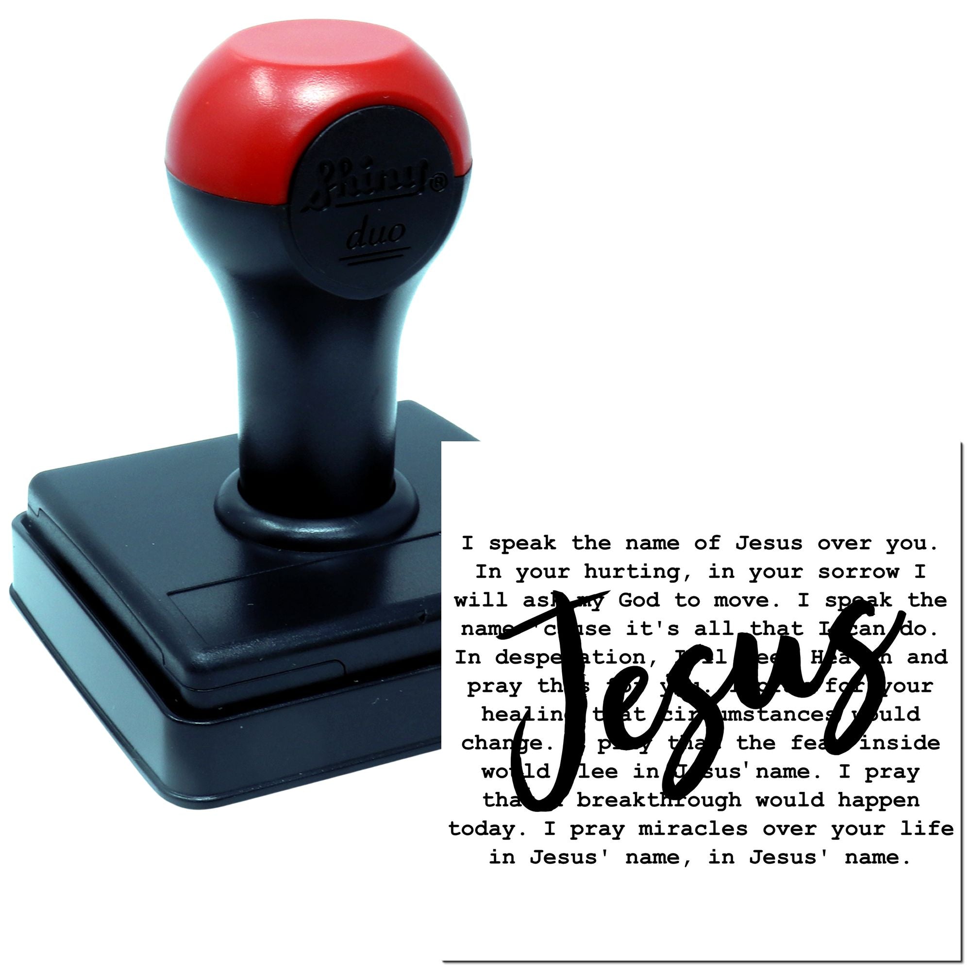 Duo Bold Jesus Overlay Comforting Prayer Hand Stamp