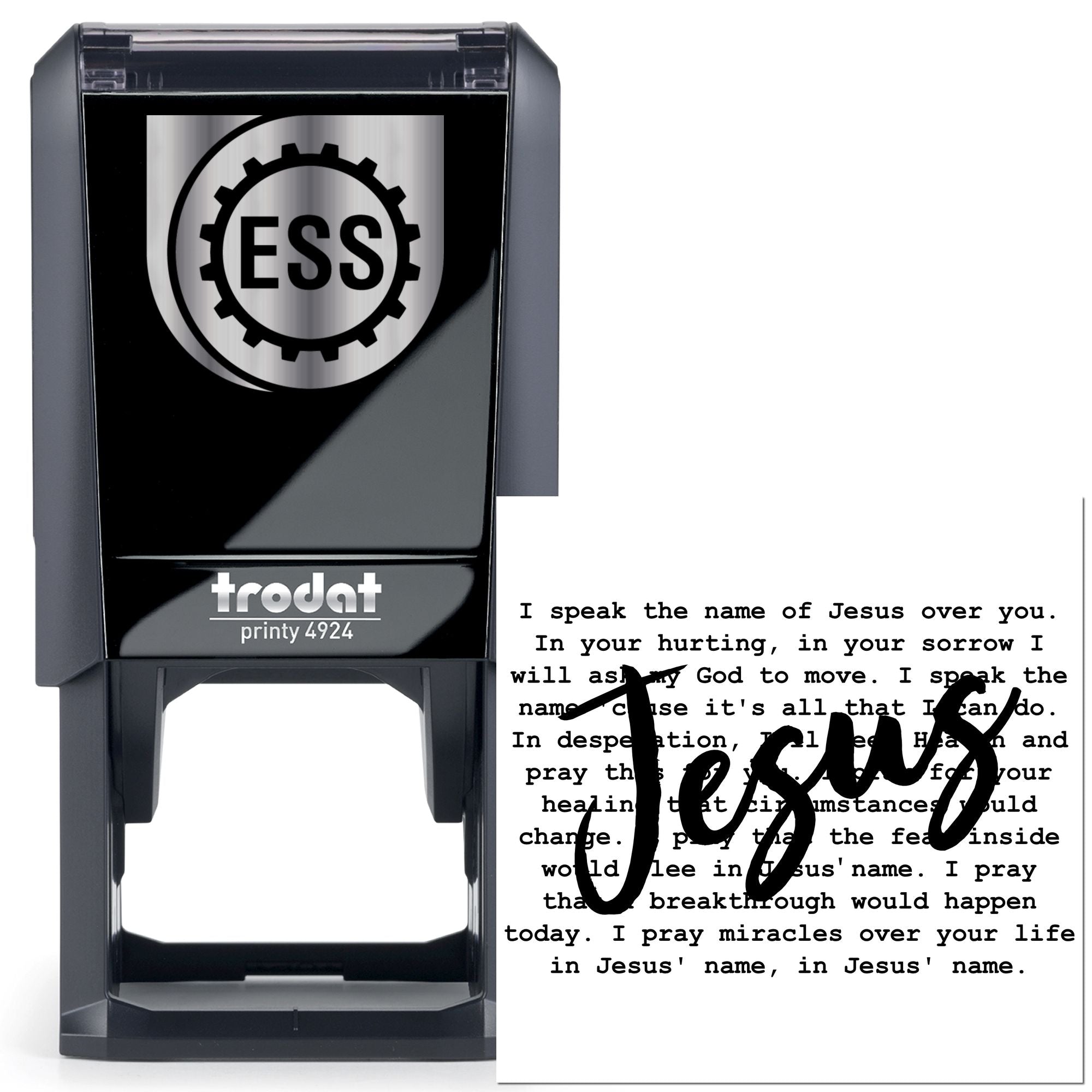Self-Inking Jesus Text Favor Tag Stamp