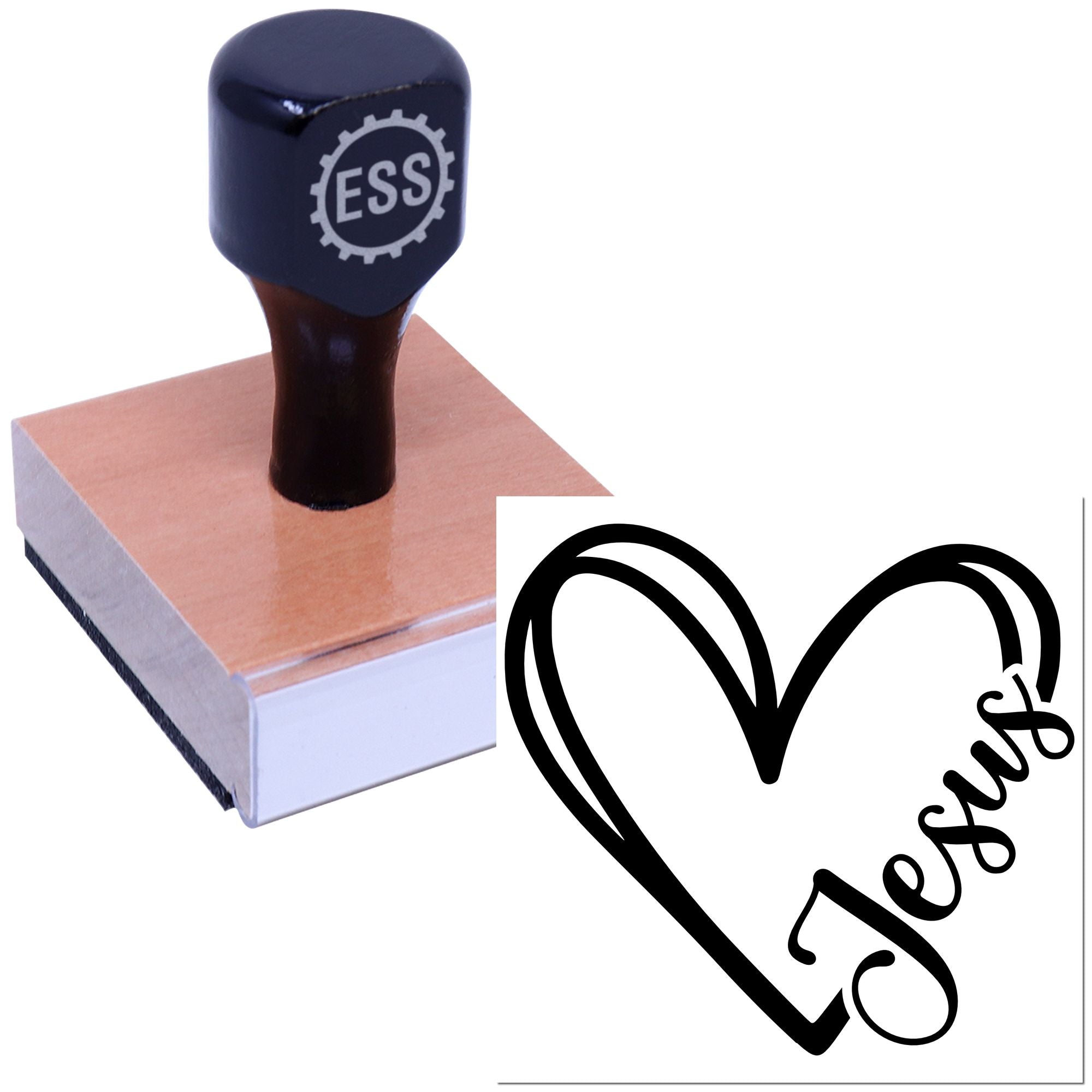 Heart Of Jesus Card Making Rubber Stamp