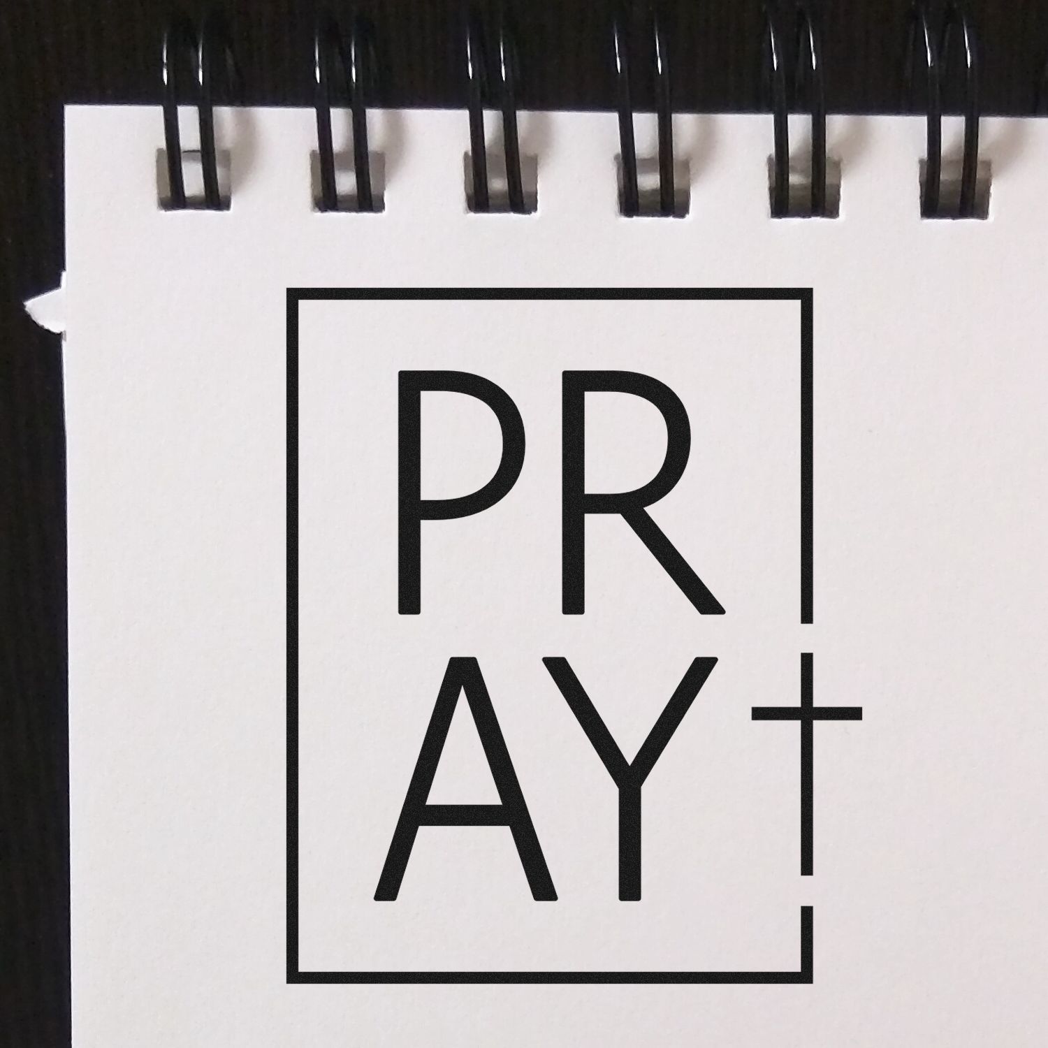 Pre-Inked Pray In Frame Paper Goods Stamp