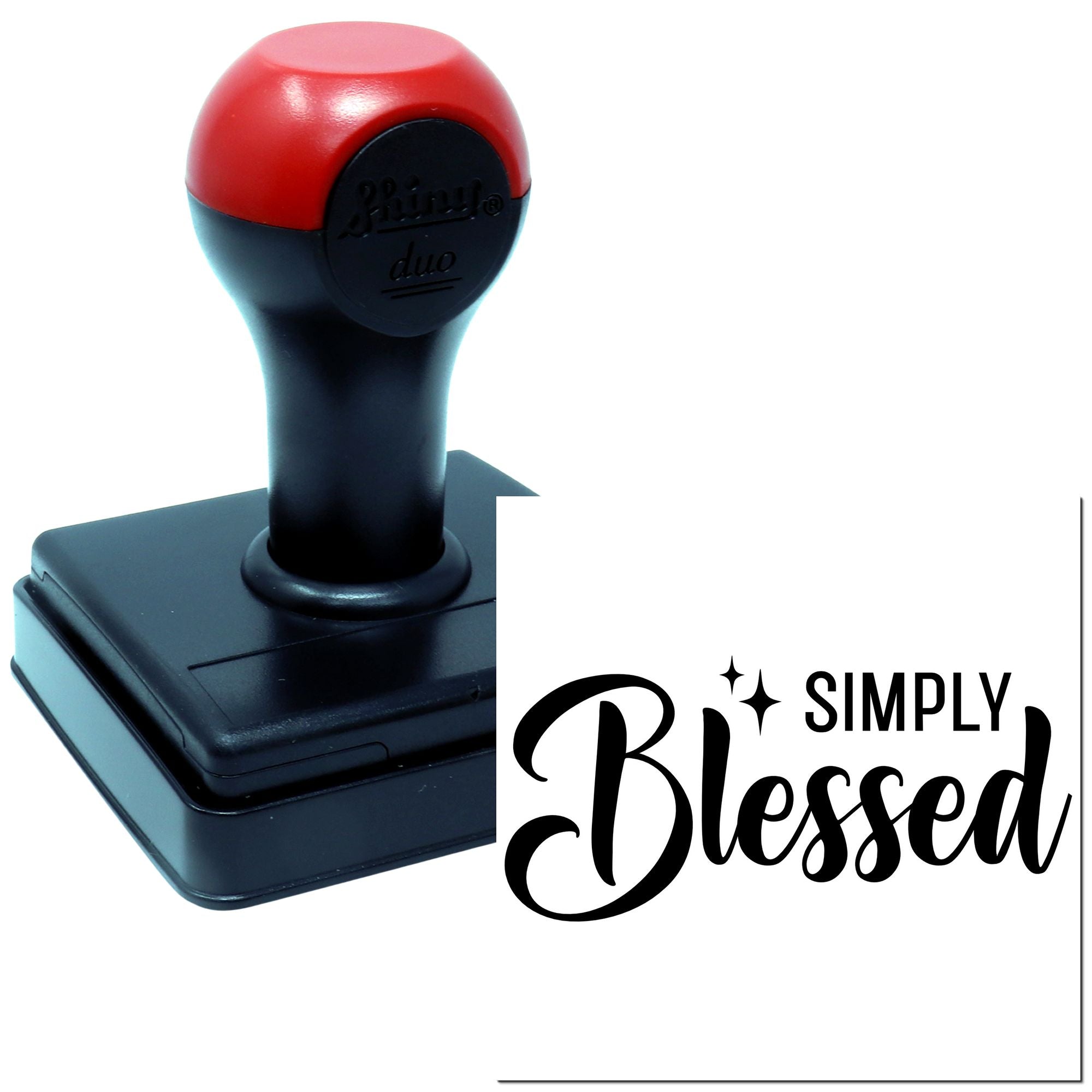 Duo Simply Blessed Elegant Script Wall Art Hand Stamp