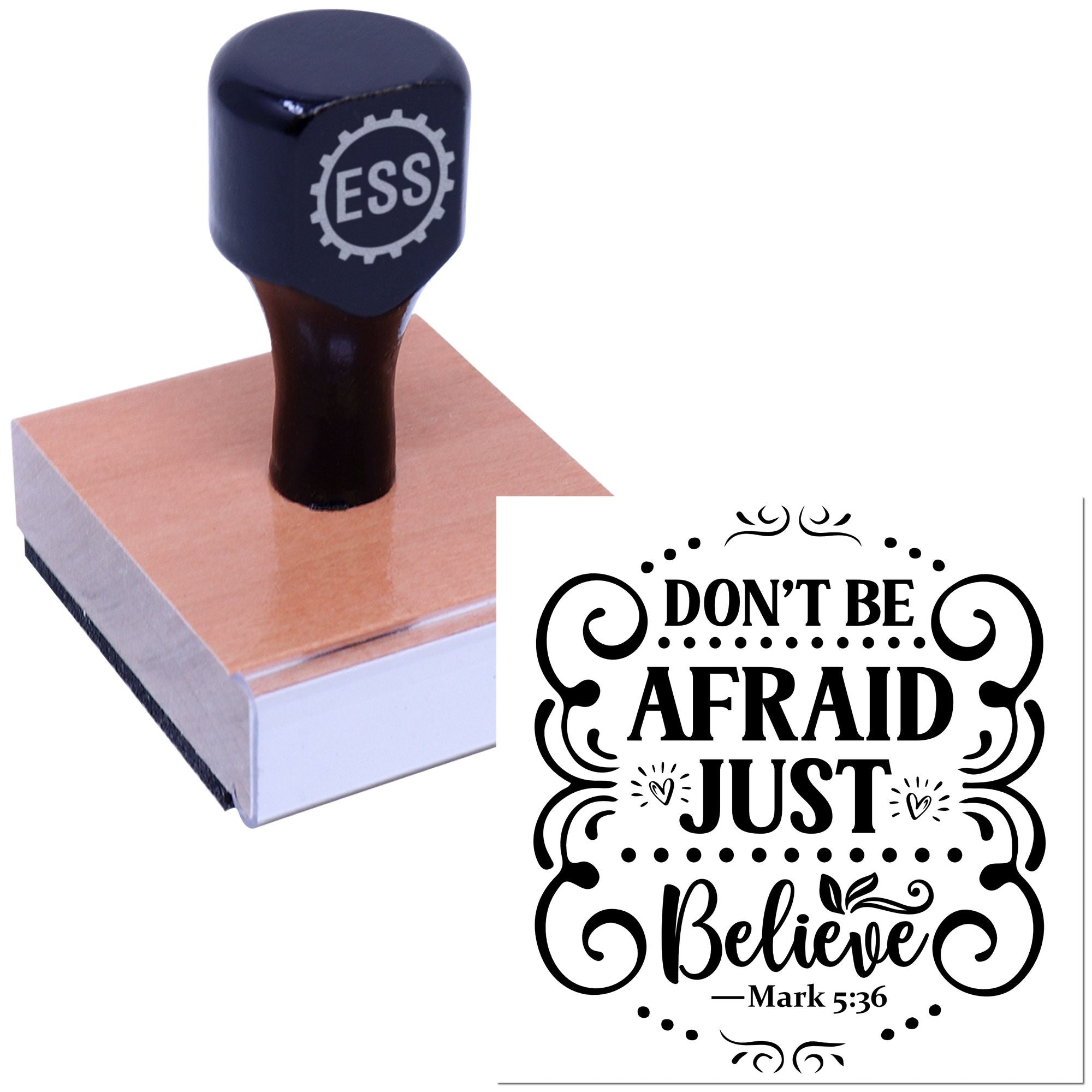 Believe Over Fear Paper Craft Rubber Stamp