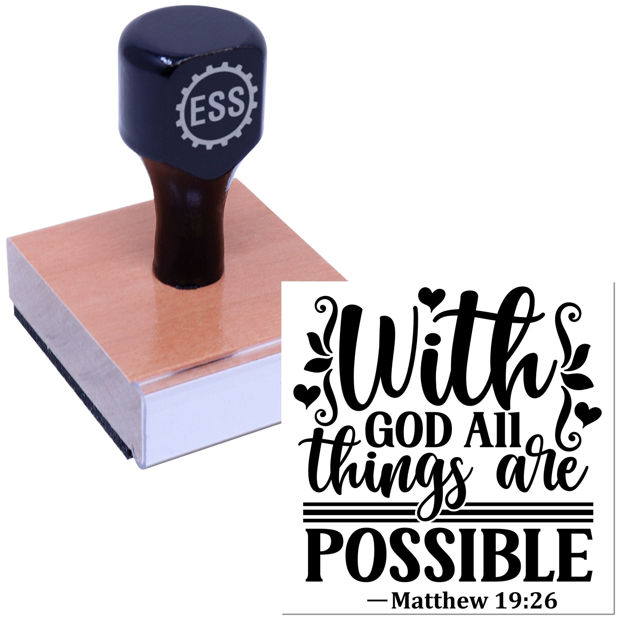 God Enabled Possibilities Place Card Rubber Stamp