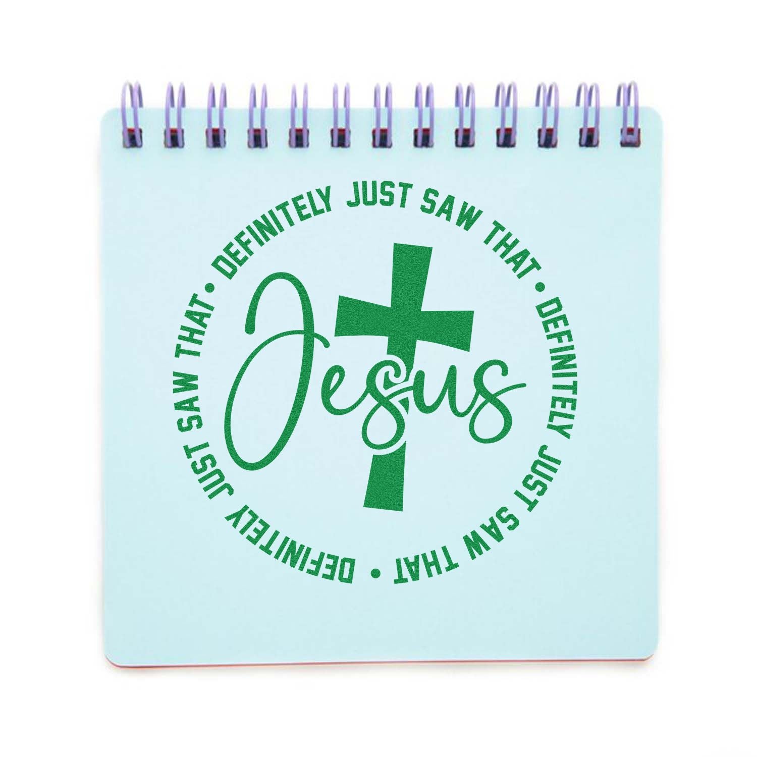 Pre-Inked Jesus Cross Circle Paper Goods Stamp