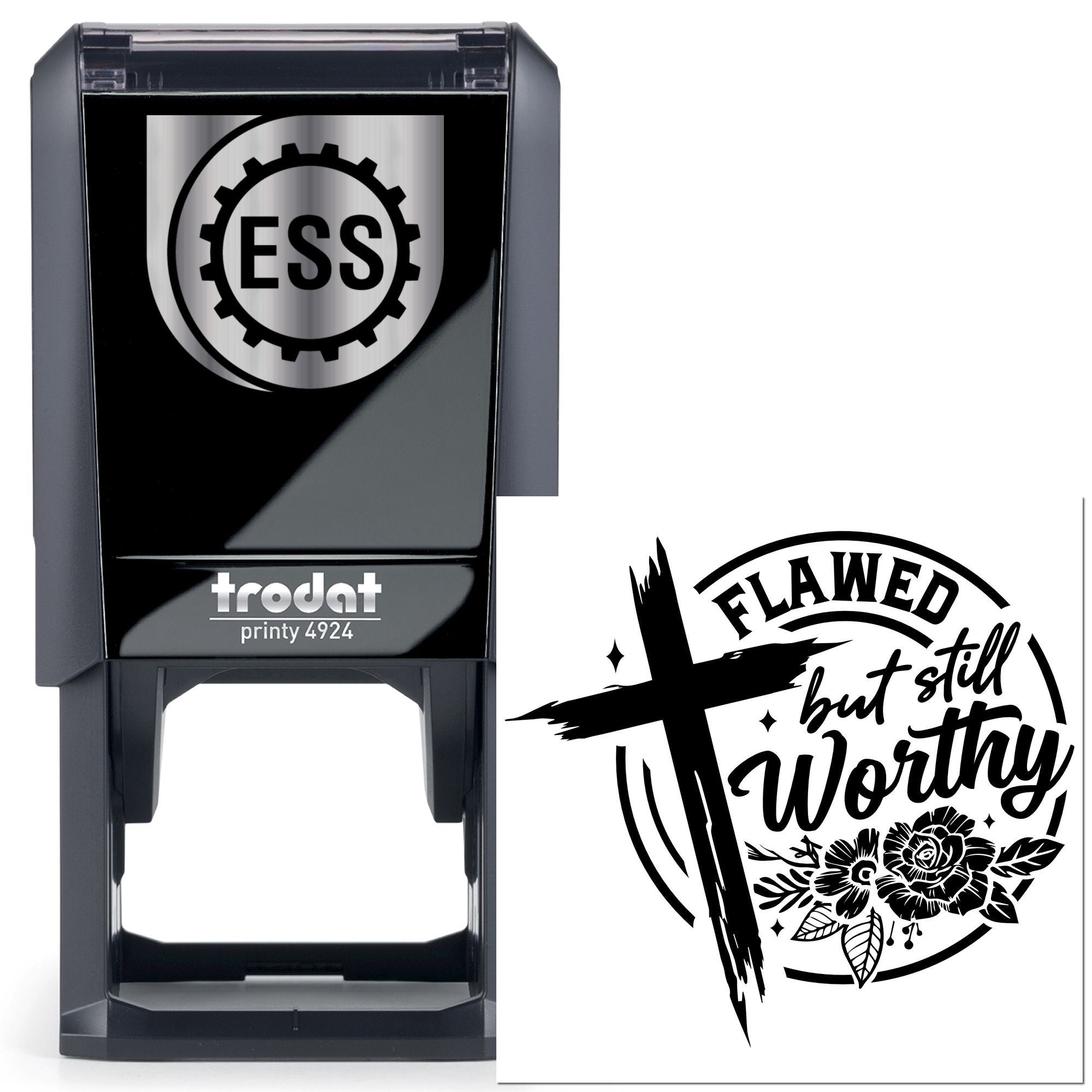Self-Inking Flawed Worthy Scrapbooking Stamp