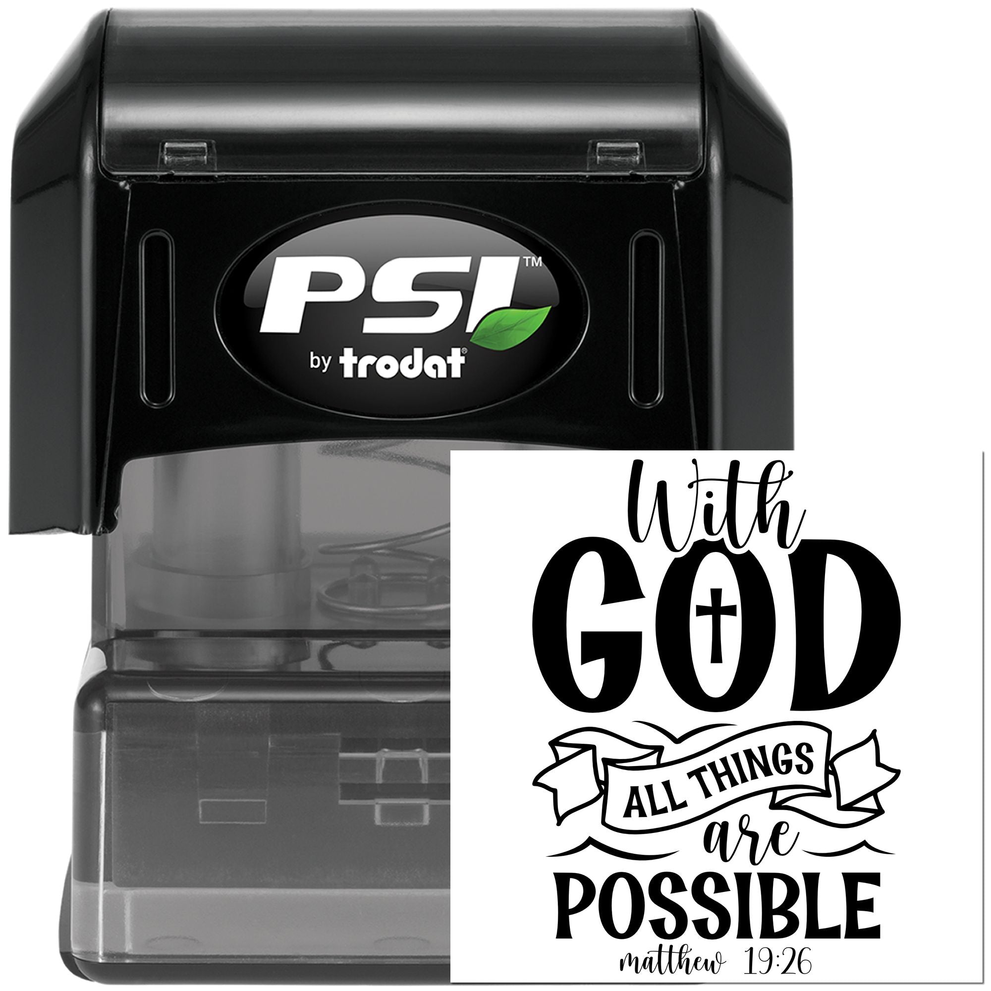 Pre-Inked All Things Possible Card Stamp